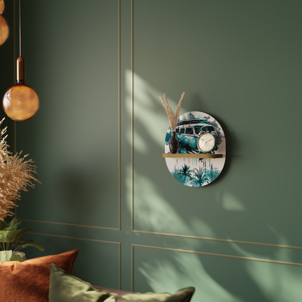 Étagère d'art ovale CARAVELLE LEGEND effet chêne