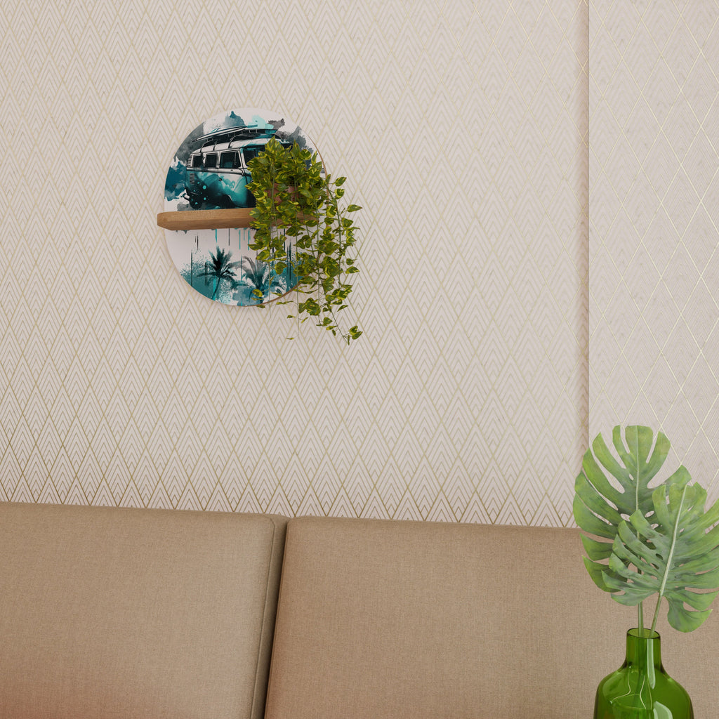 Étagère d'art ovale CARAVELLE LEGEND effet chêne