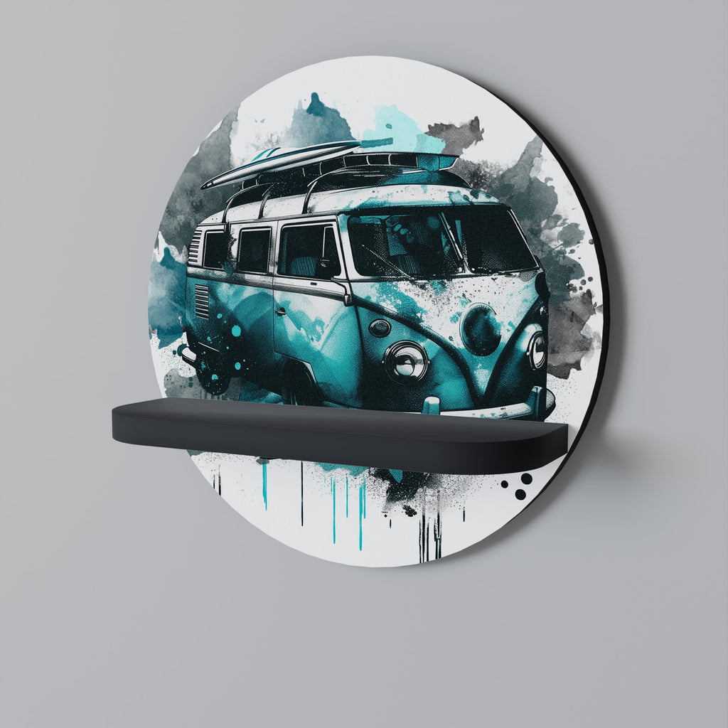 Étagère d'art ronde CARAVELLE LEGEND en finition noire