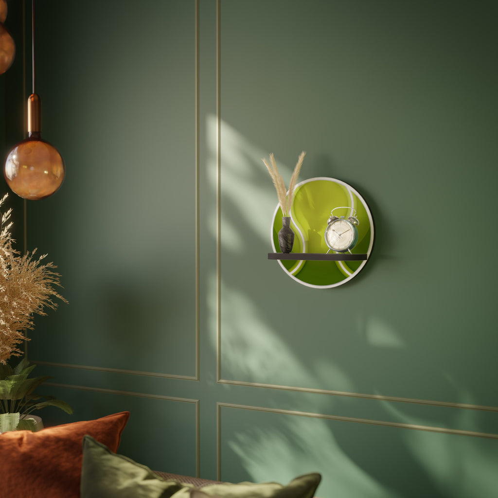 Étagère d'art ronde TENIS POINT en finition noire