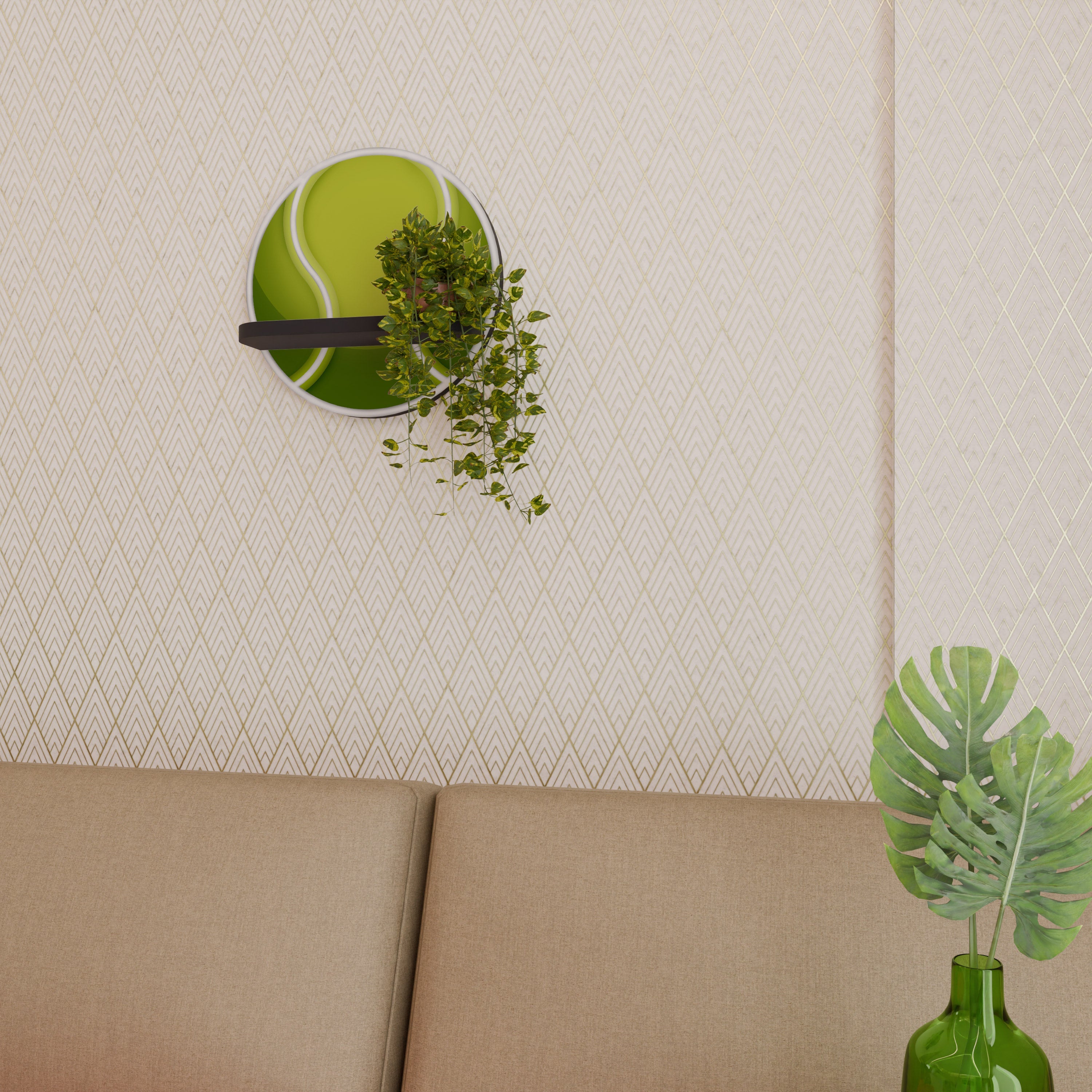 Étagère d'art ronde TENIS POINT en finition noire