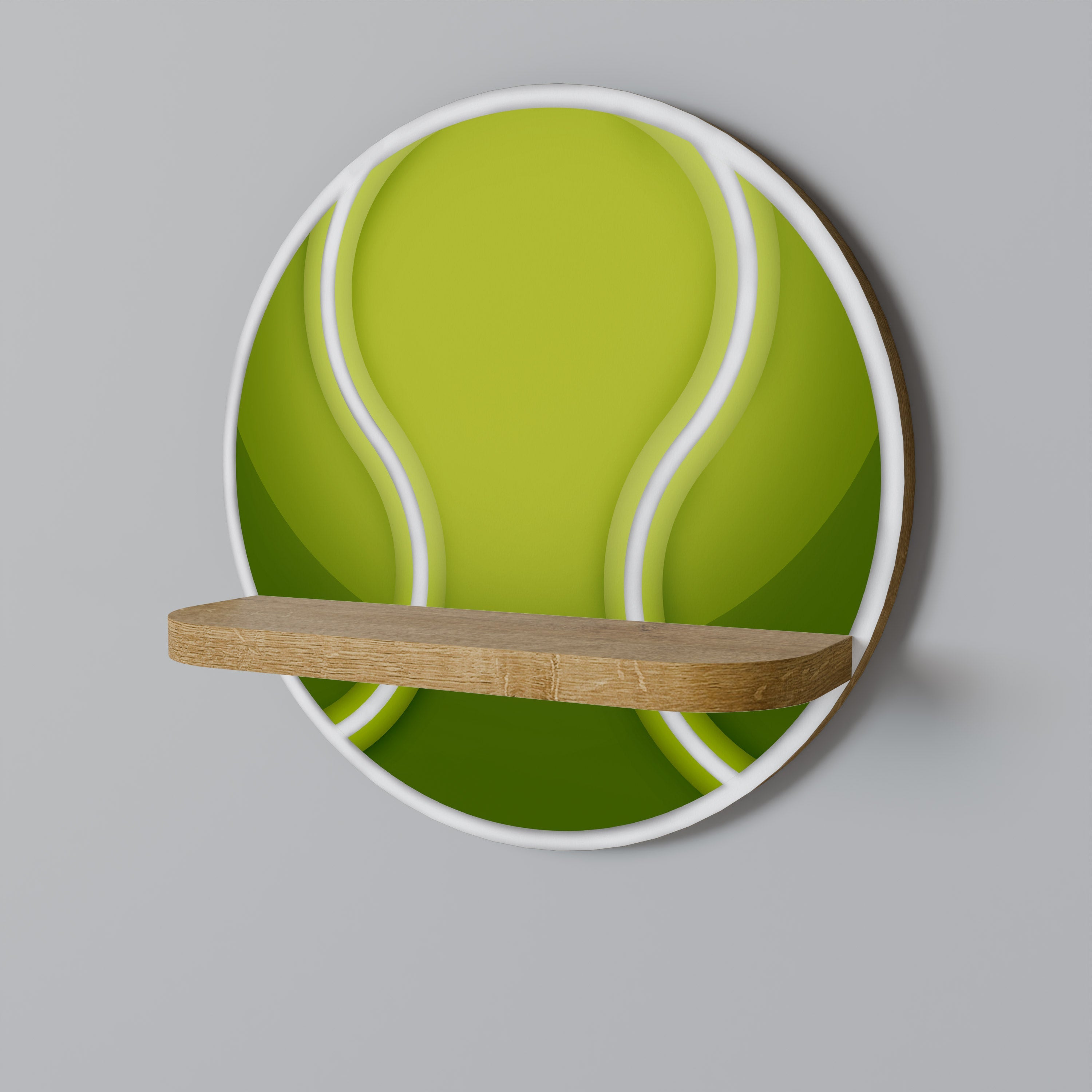 Étagère d'art ronde TENIS POINT effet chêne