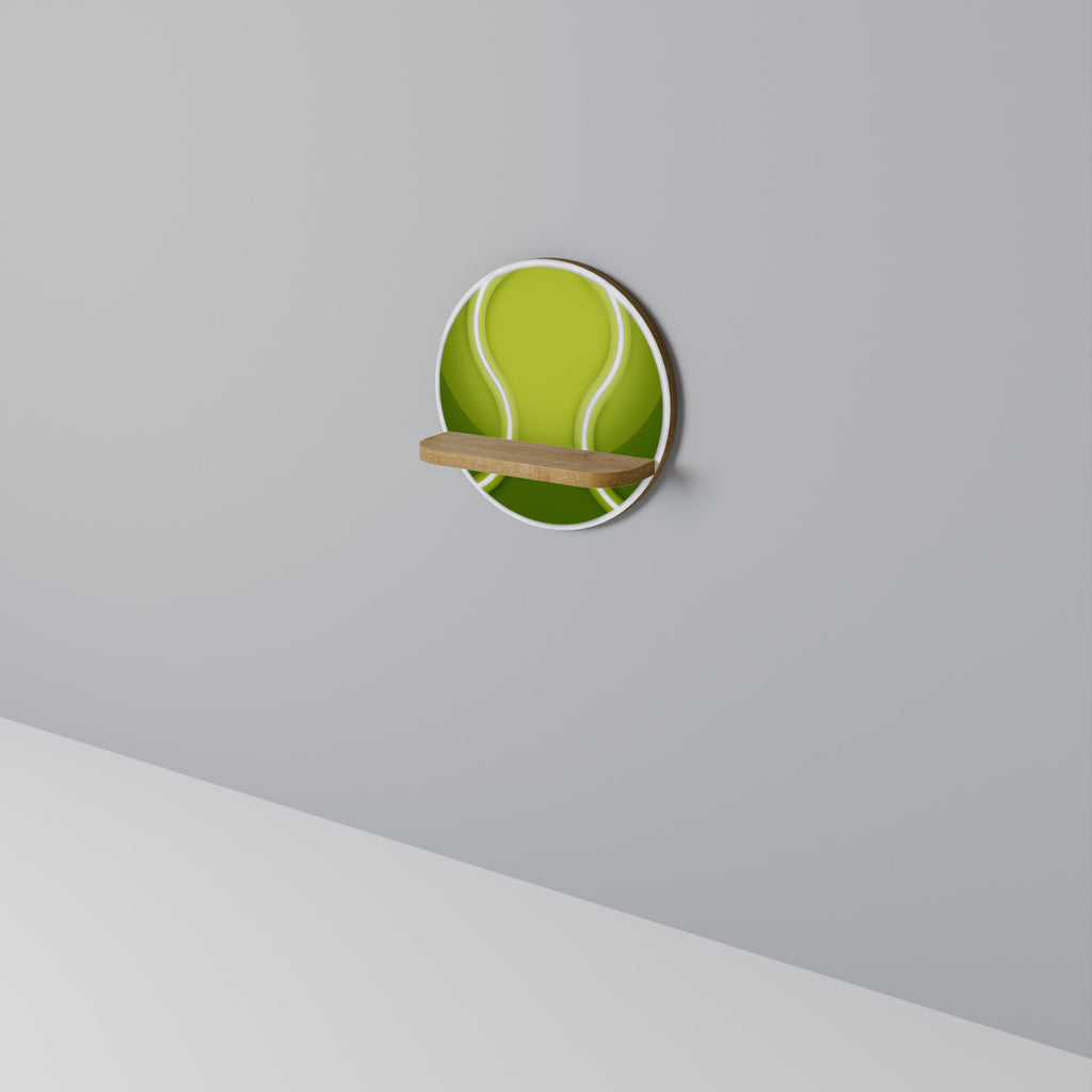 TENIS POINT Round Art Shelf In Oak Effect