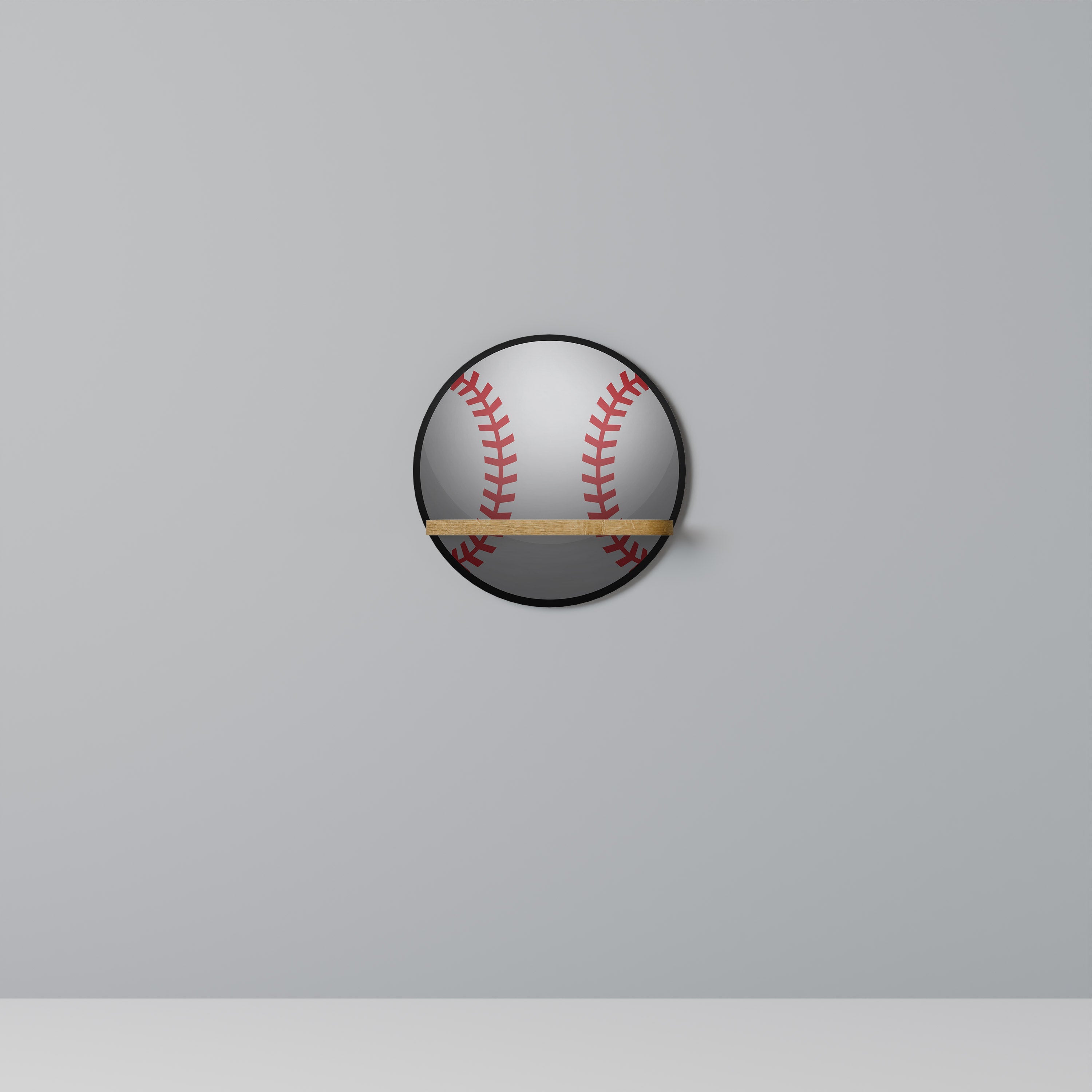 Étagère d'art ronde BASEBALL AlLURE effet chêne