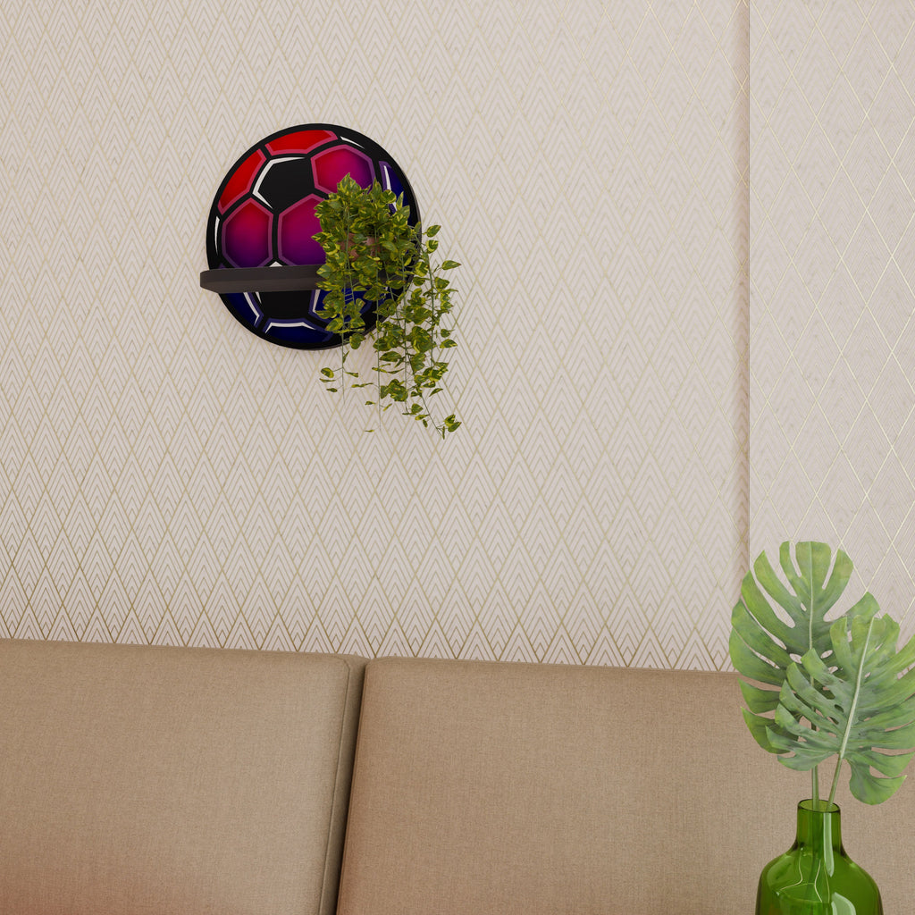 Étagère d'art ronde FOOTBALL DREAM en finition noire