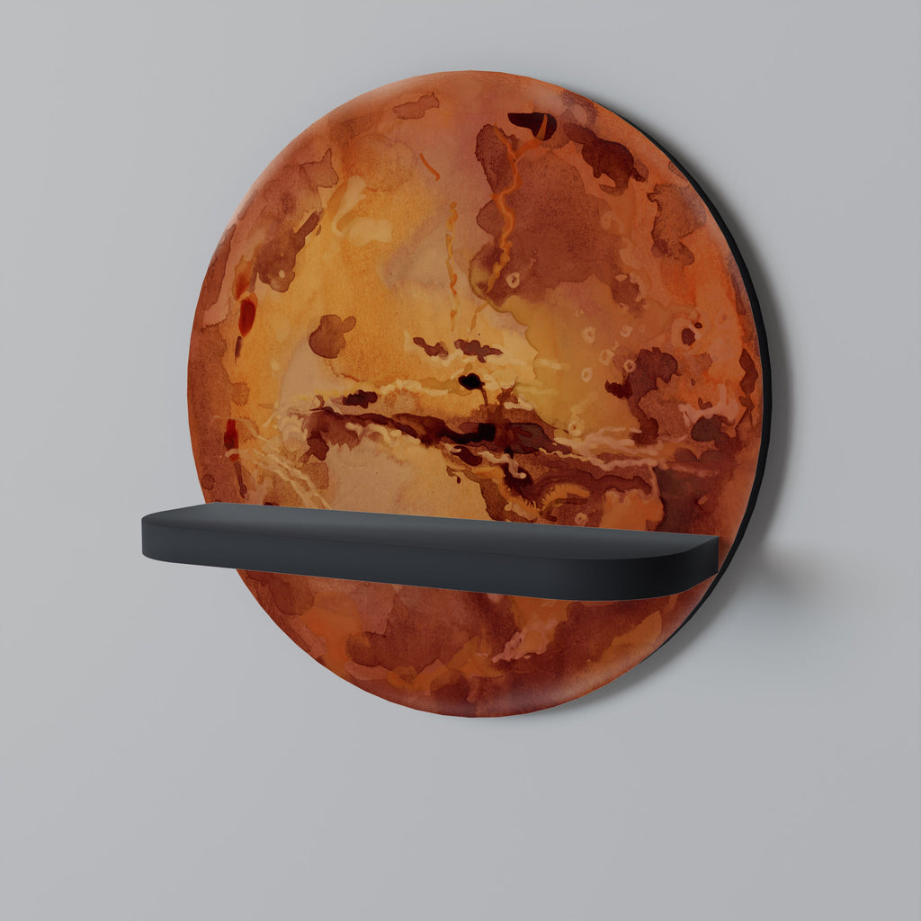 Étagère d'art ronde MARS TREAD en finition noire