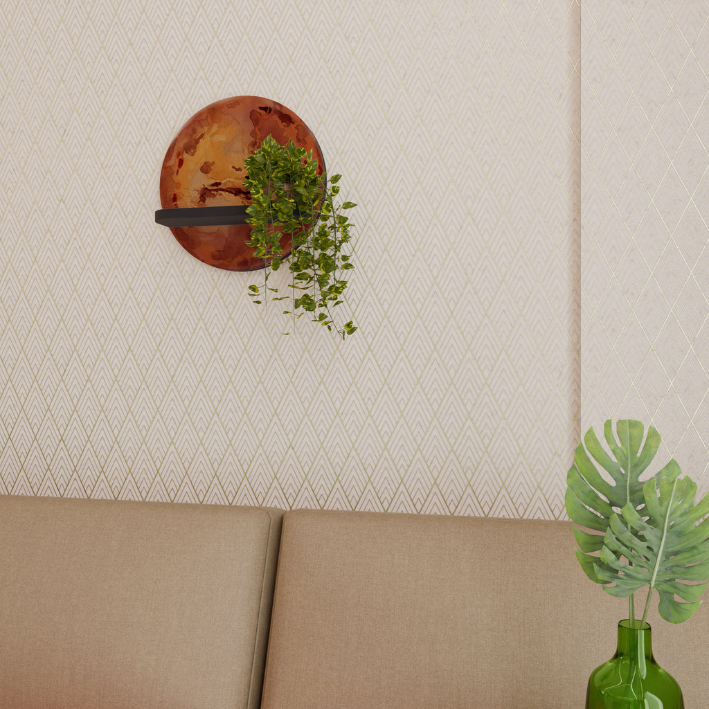 Étagère d'art ronde MARS TREAD en finition noire