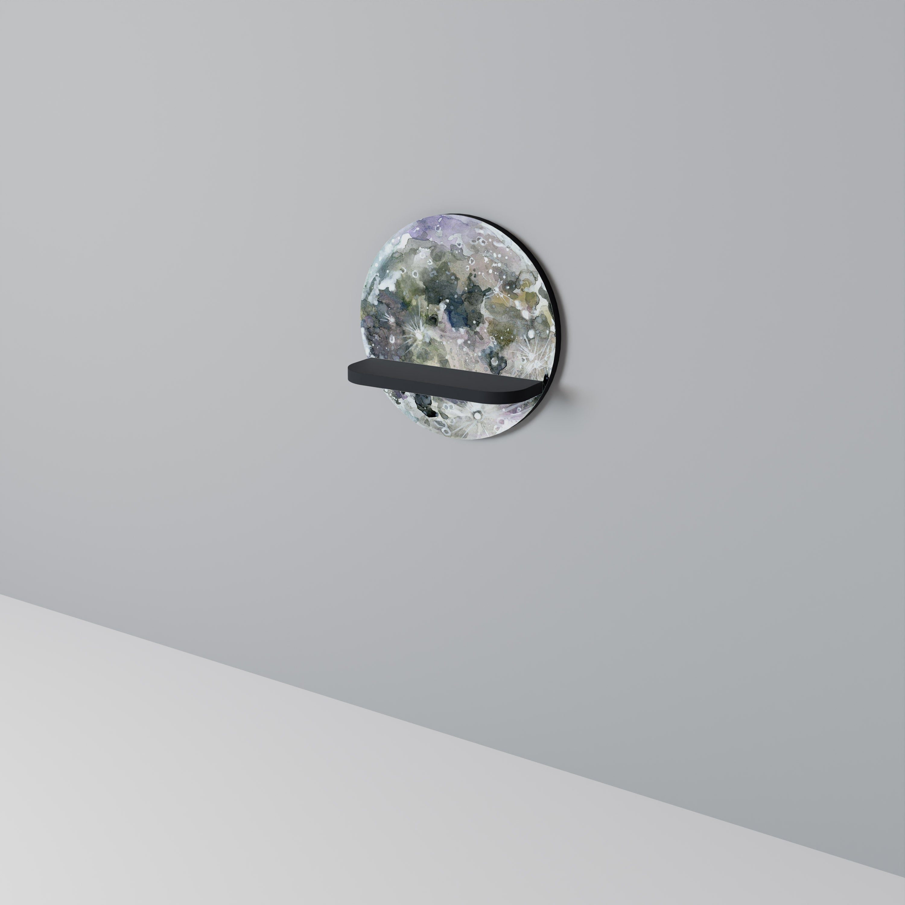 Étagère ronde MOON WANDER en finition noire