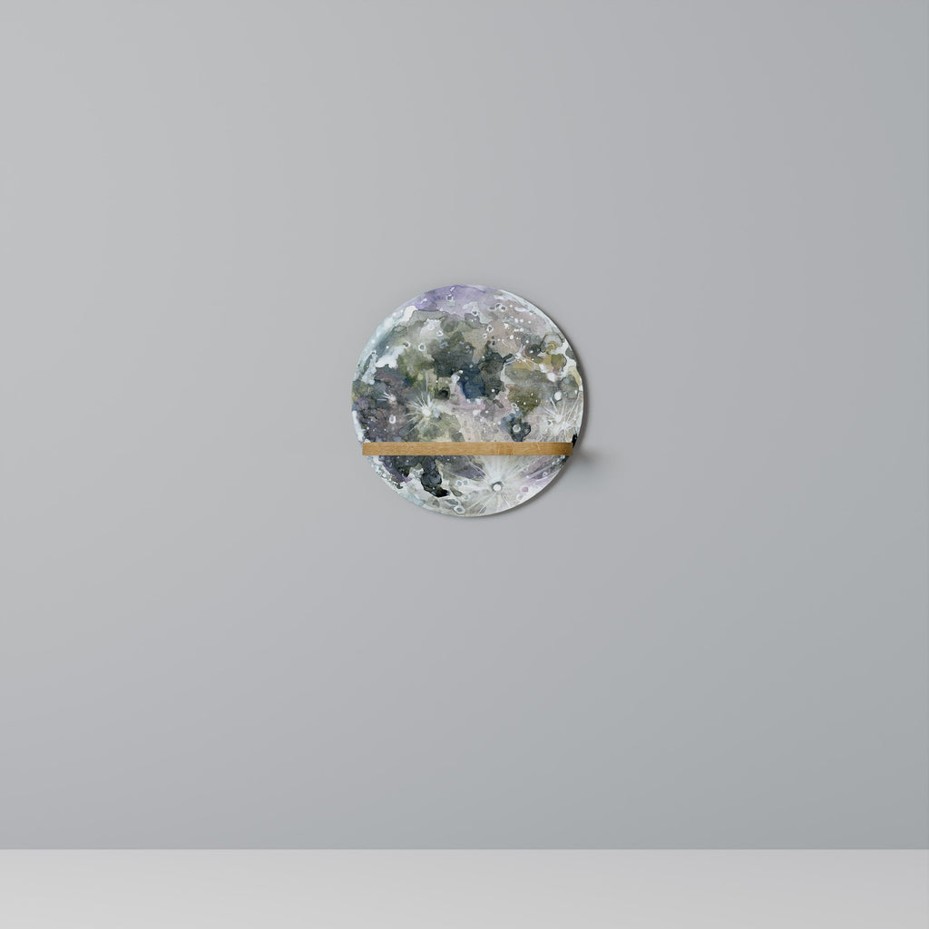 Étagère d'art ronde MOON WANDER effet chêne