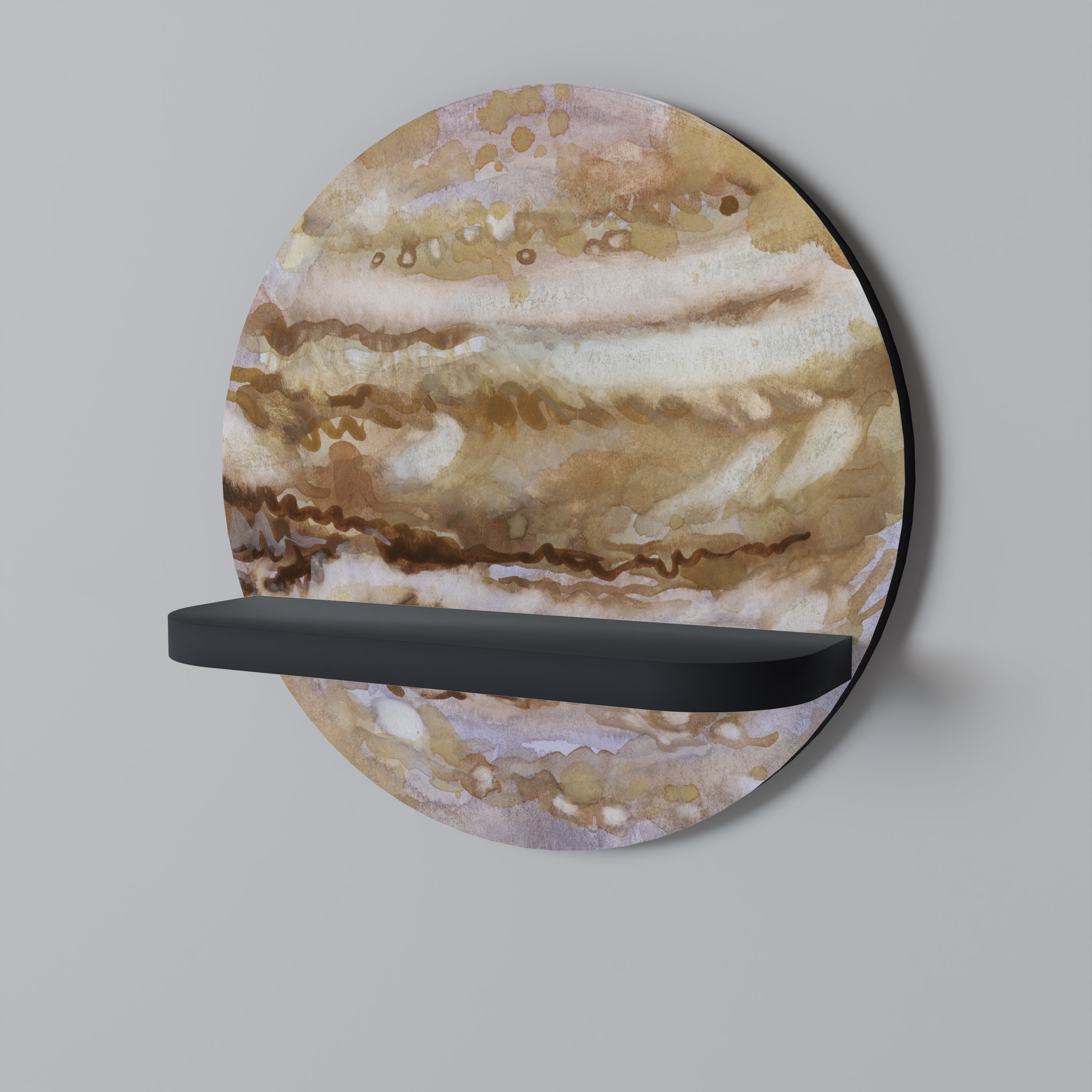 Étagère d'art ronde JUPITER WALK en finition noire