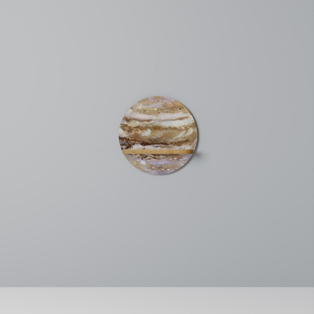 Étagère d'art ronde JUPITER WALK effet chêne