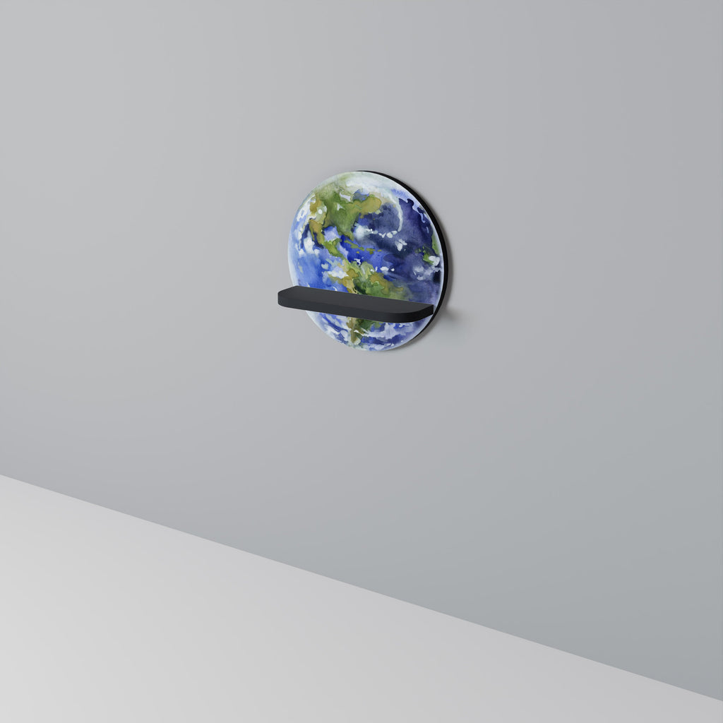 Étagère d'art ronde EARTH TROOP en finition noire