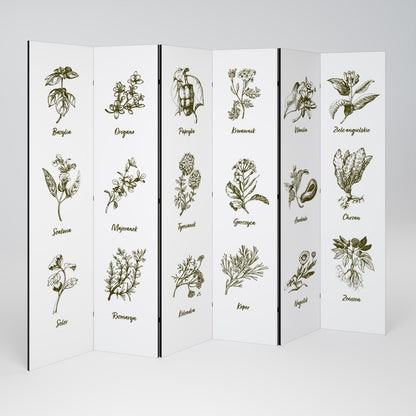 WHISPERS OF WILD HERBS 6-Panel Room Divider