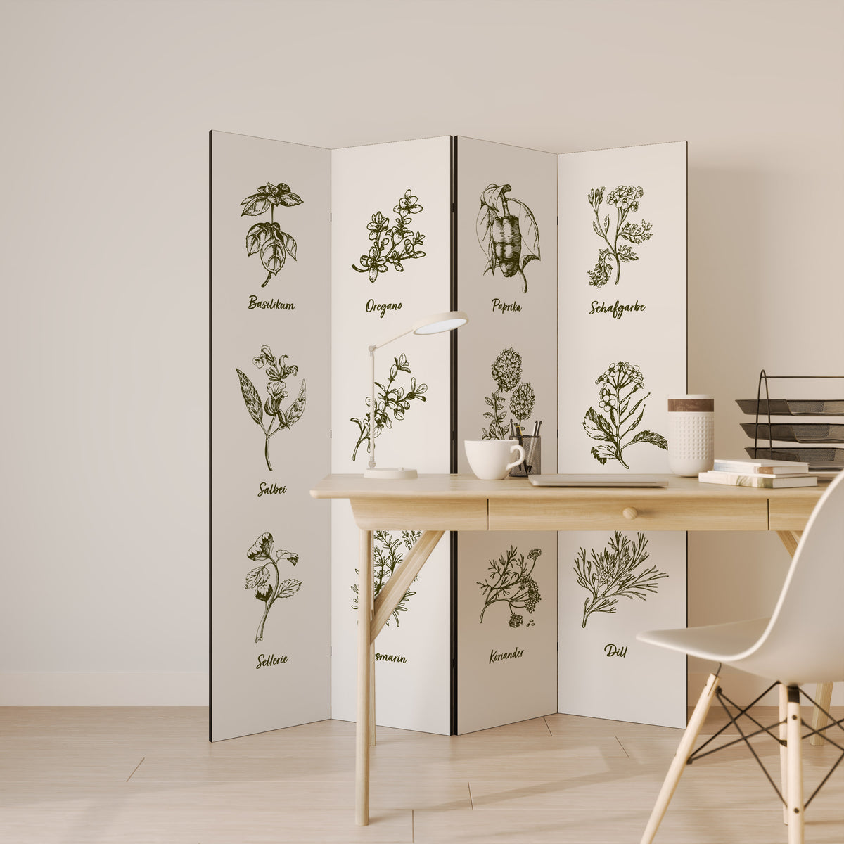 HERBAL FINESSE - DE 4-Panel Room Divider