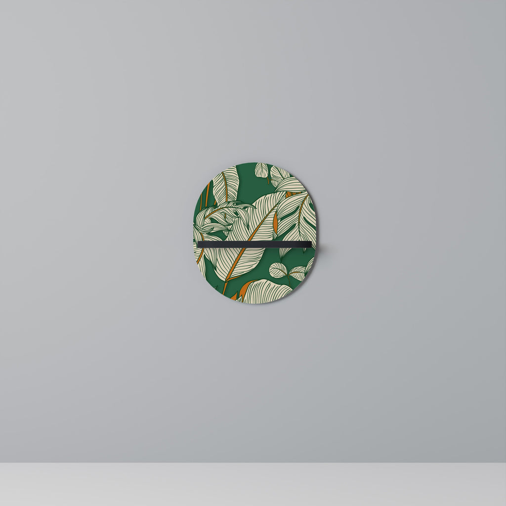 VERDANT PLEASURES Oval Art Shelf In Black Finish