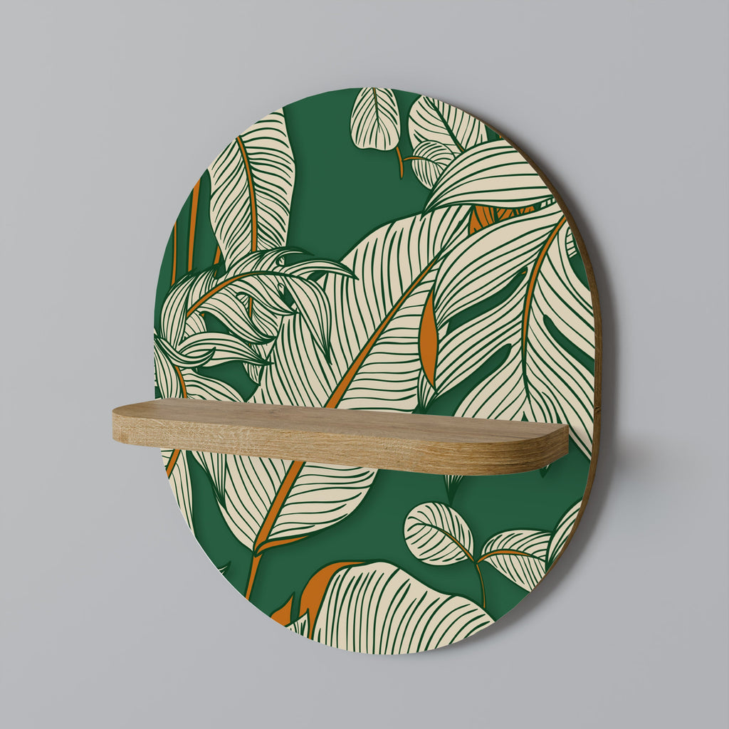 VERDANT PLEASURES Oval Art Shelf In Oak Effect