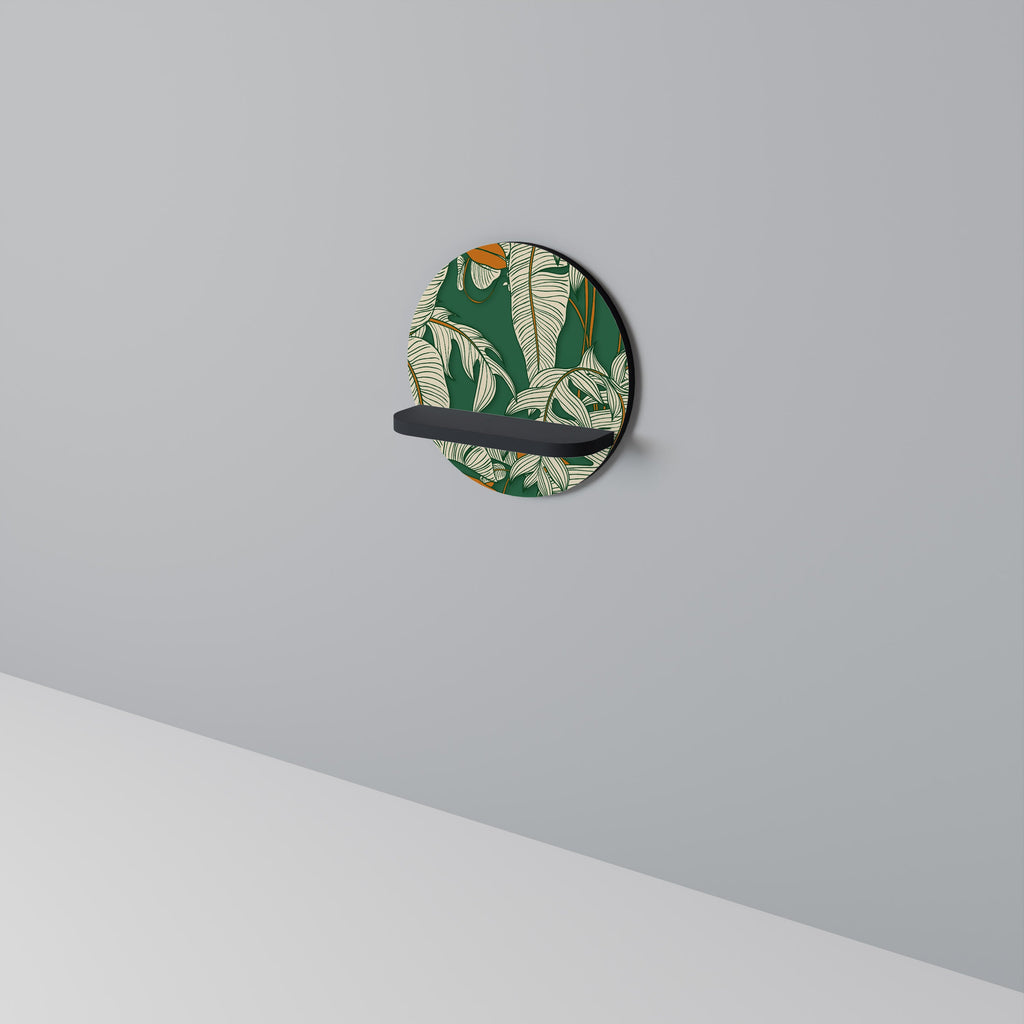 Étagère d'art ronde VERDANT PLEASURES en finition noire