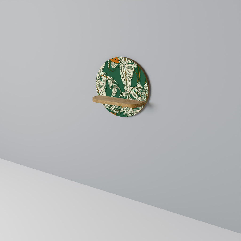 Étagère d'art ronde VERDANT PLEASURES effet chêne