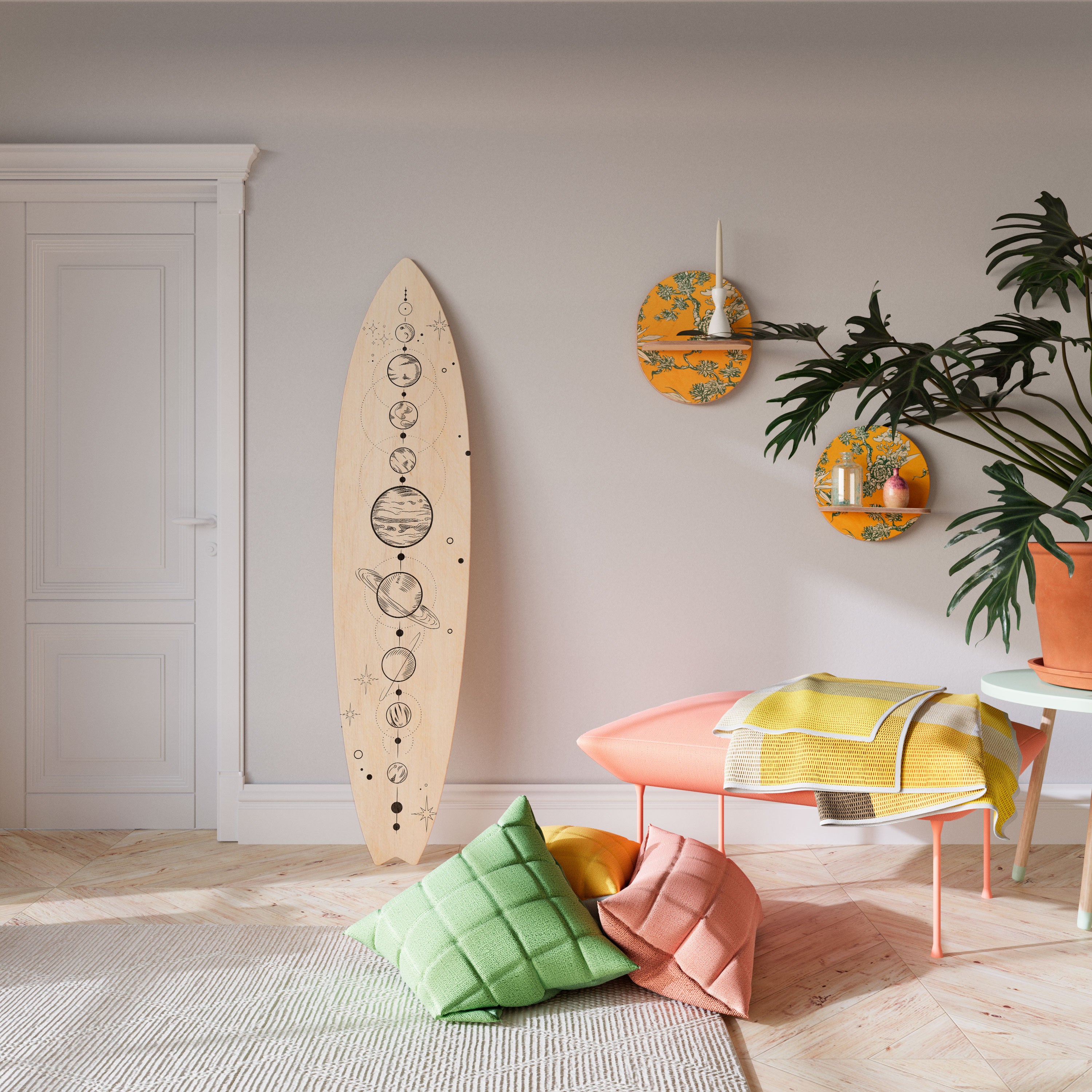 GALAXY OUTLINE Surfboard Decorative Panel