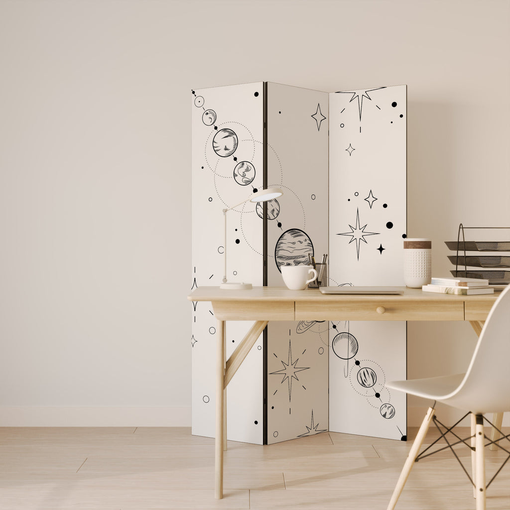 Paravent décoratif à 3 panneaux GALAXY OUTLINE