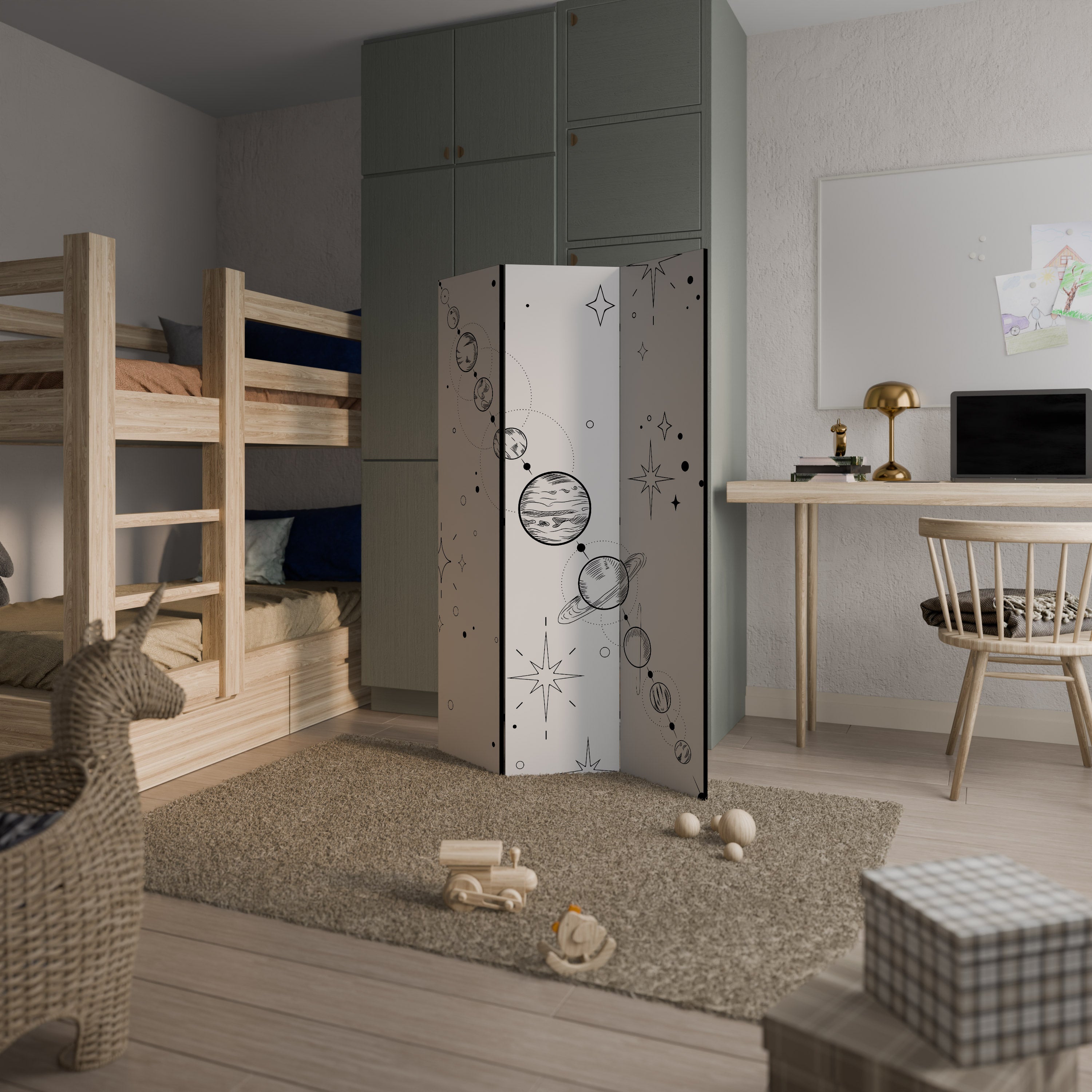 GALAXY OUTLINE 3-Panel Room Divider