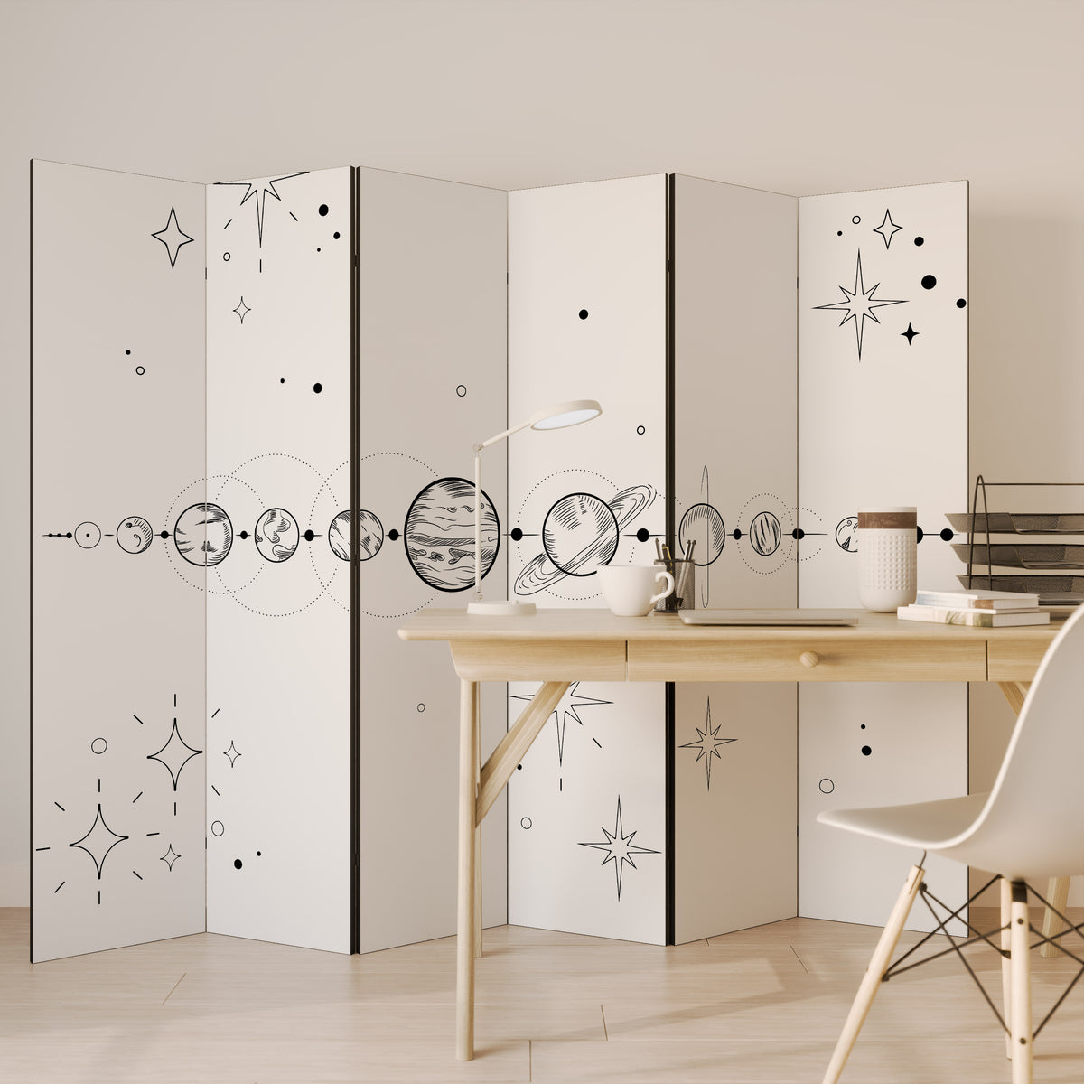 GALAXY OUTLINE 6-Panel Room Divider