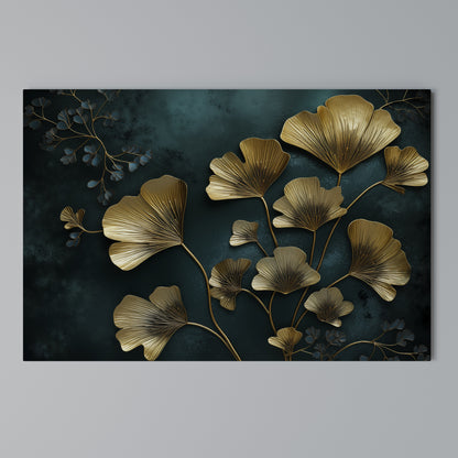 GOLDEN FLORA FANTASY Horizontal Canvas Print