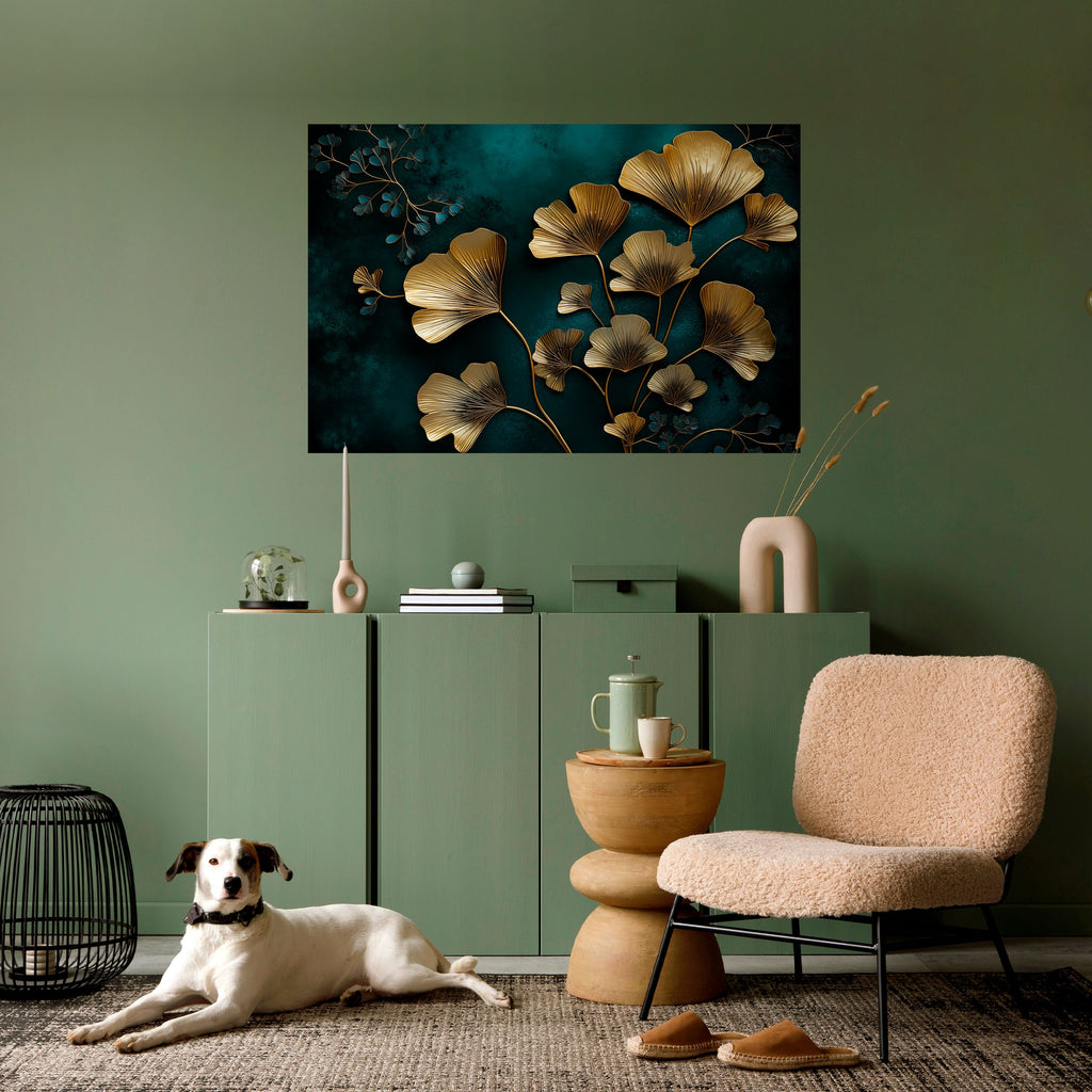 Affiche horizontale autocollante GOLDEN FLORA FANTASY