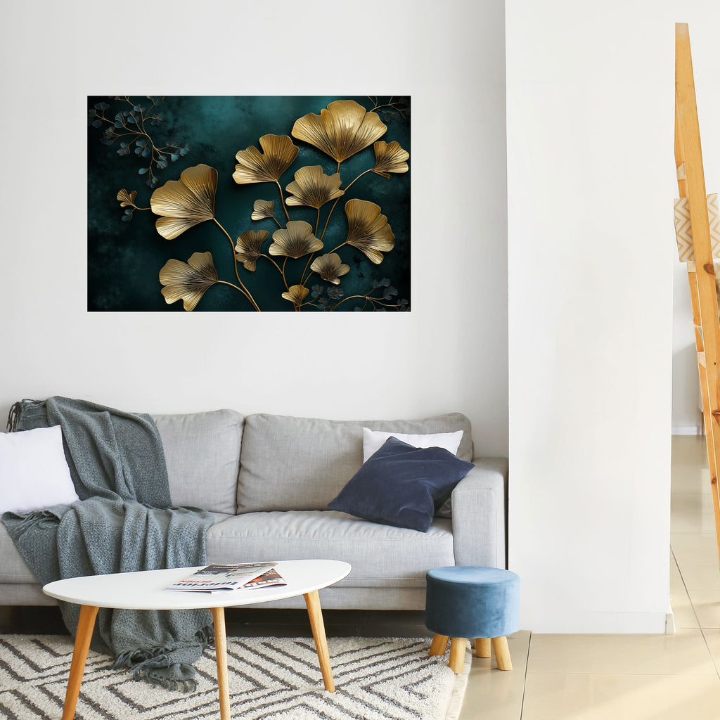 Affiche horizontale autocollante GOLDEN FLORA FANTASY