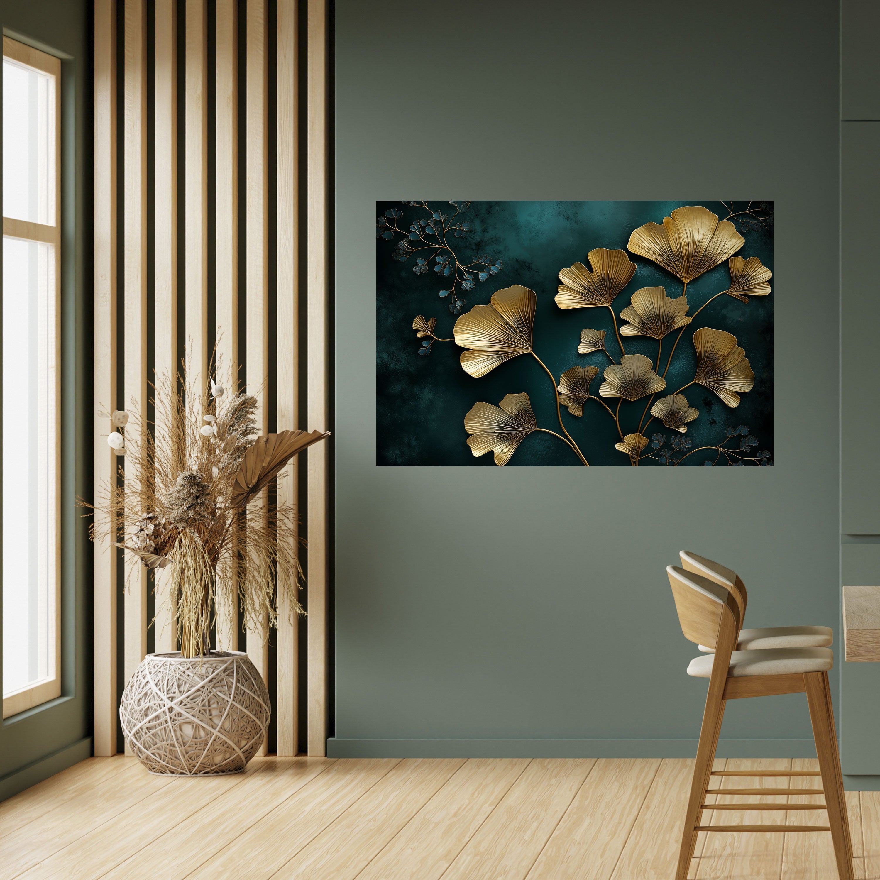 Affiche horizontale autocollante GOLDEN FLORA FANTASY