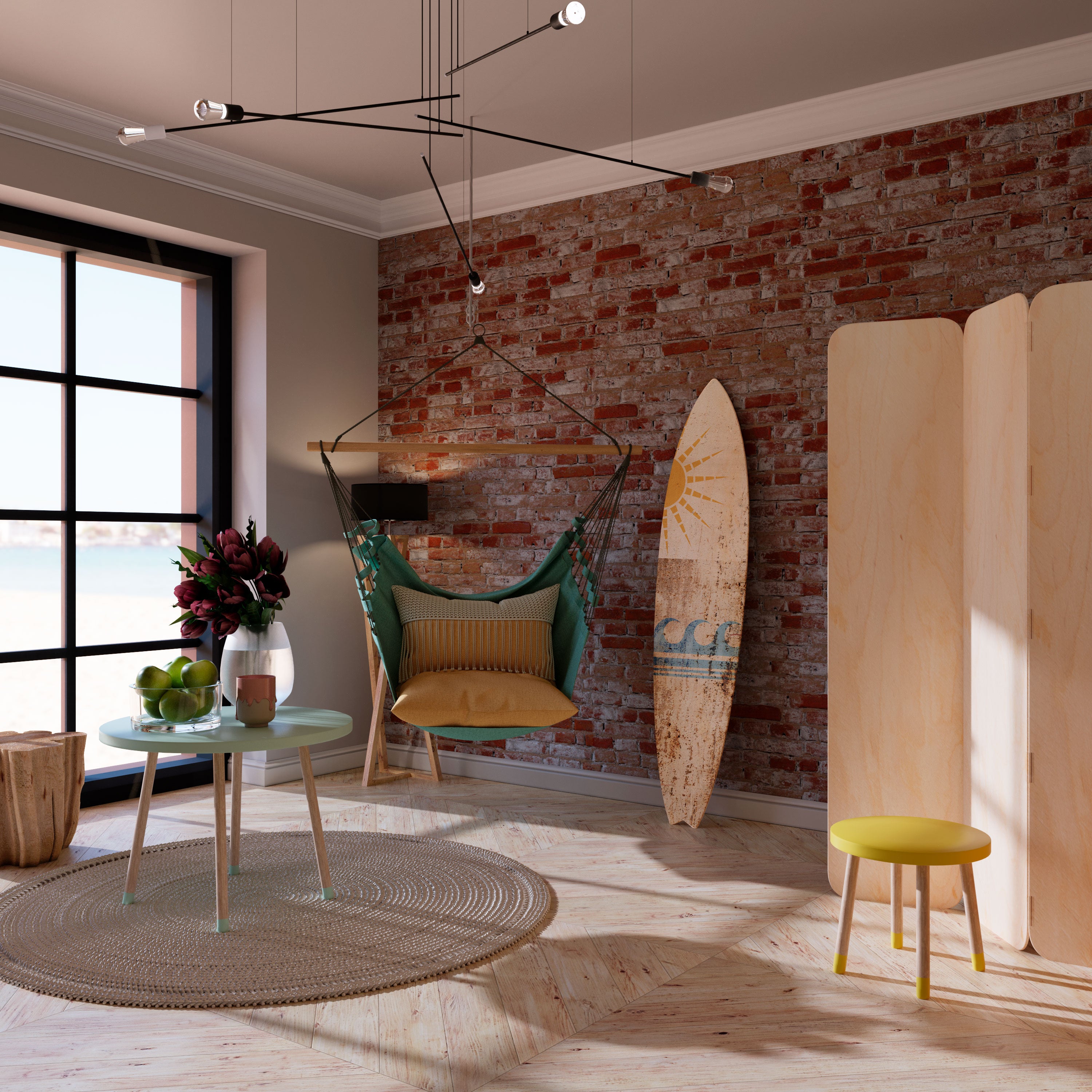 SUN-KISSED WAVES Surfboard Decorative Panel