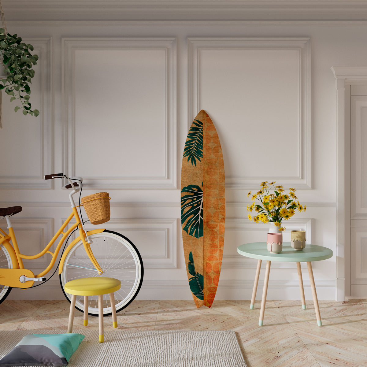 PALM LEAF SURFBOARD Surfboard Decorative Panel