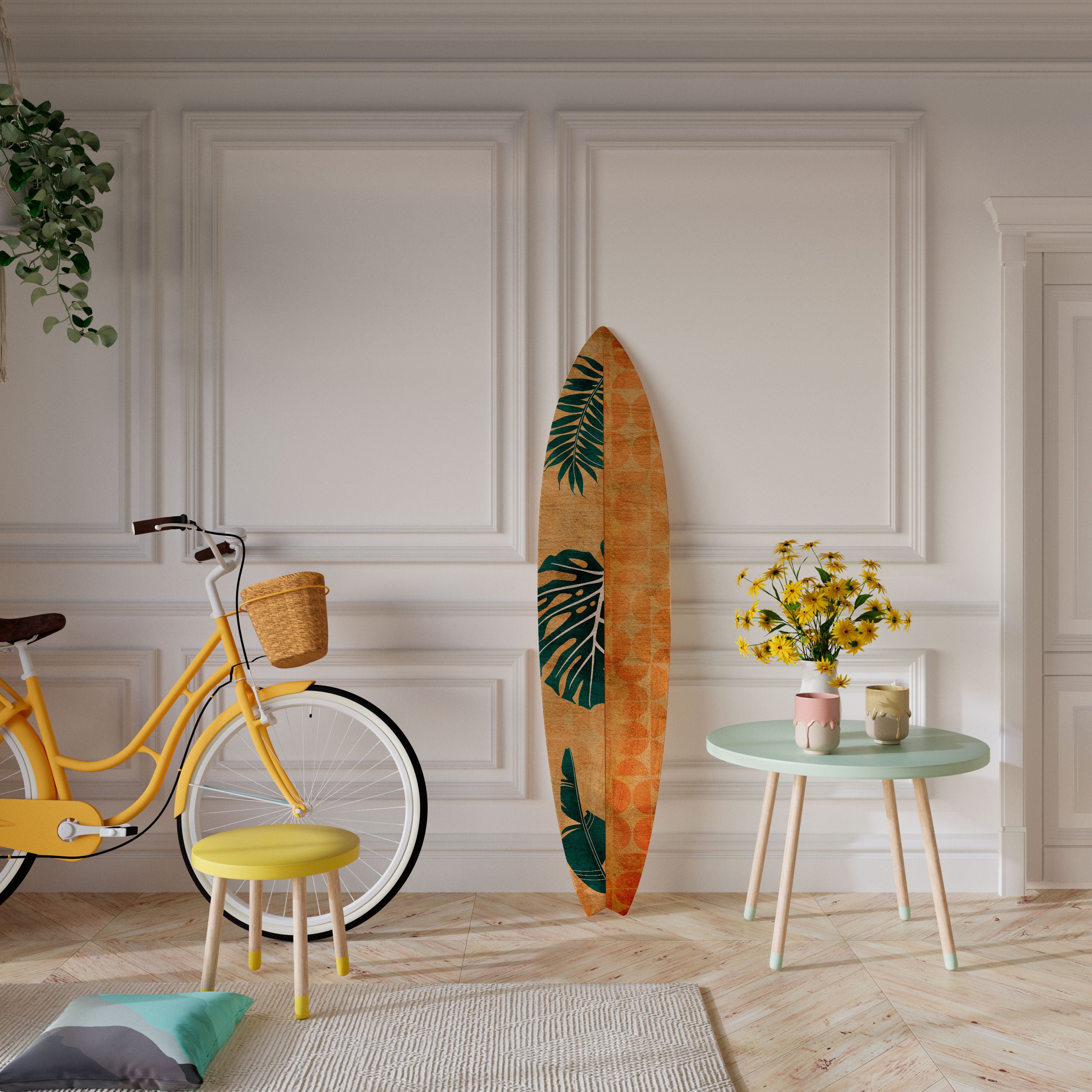 PALM LEAF SURFBOARD Surfboard Decorative Panel