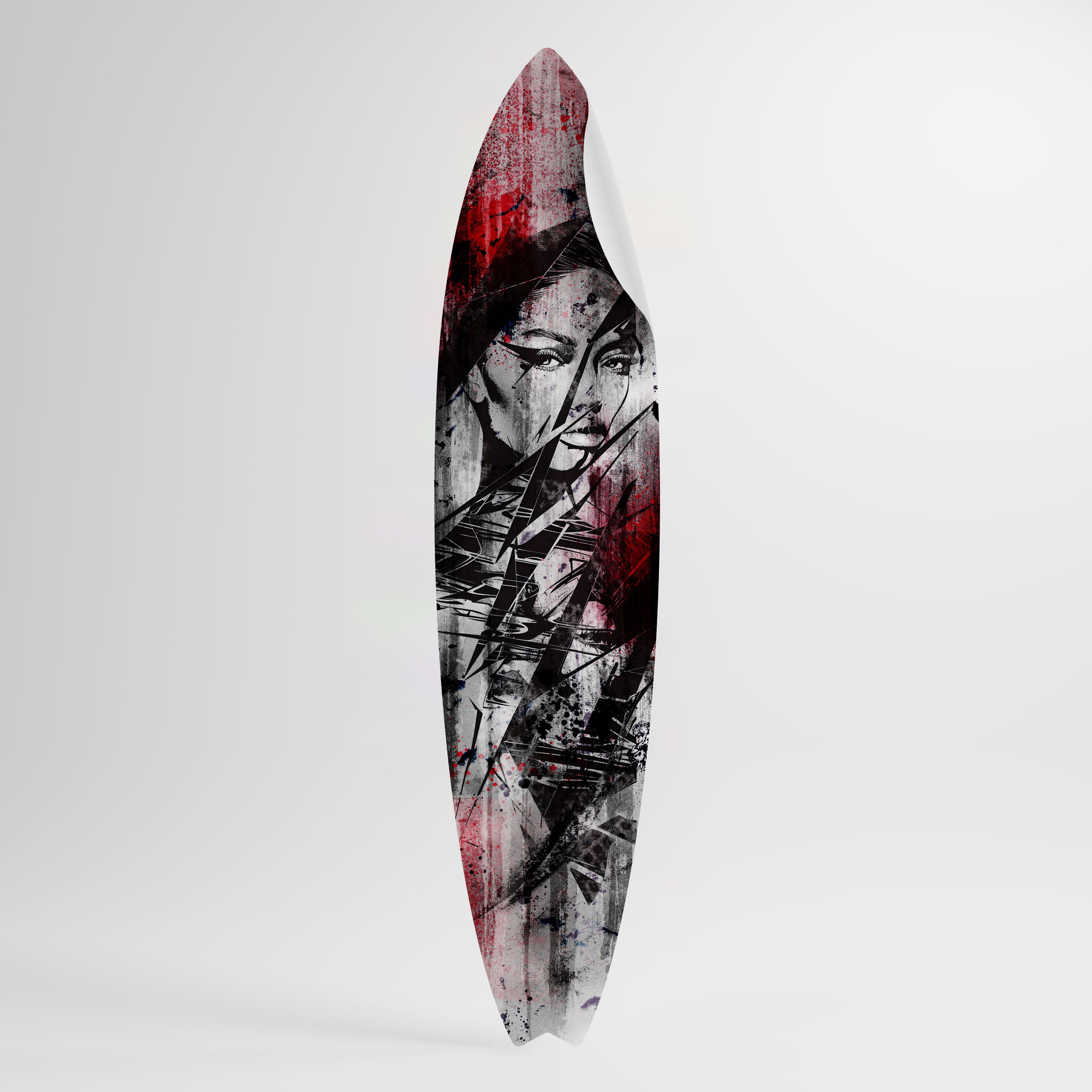 CRIMSON ECHO Peel and Stick Surfboard Sticker