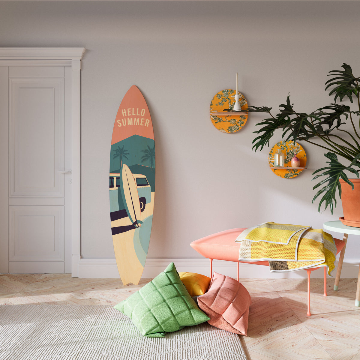 HELLO SUMMER Surfboard Decorative Panel
