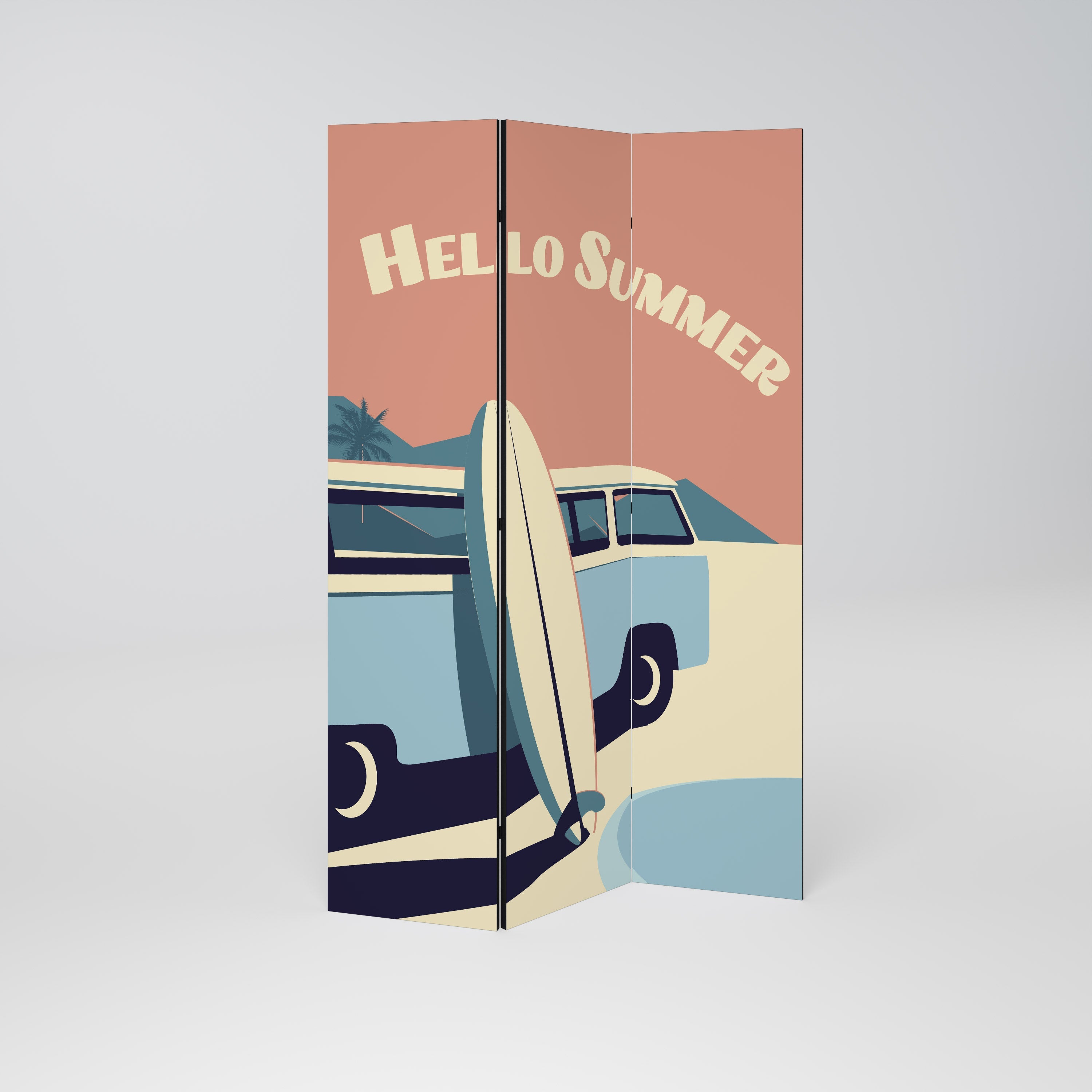 Cloison décorative à 3 panneaux HELLO SUMMER