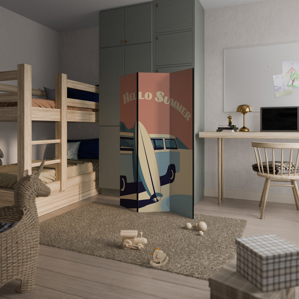 Cloison décorative à 3 panneaux HELLO SUMMER