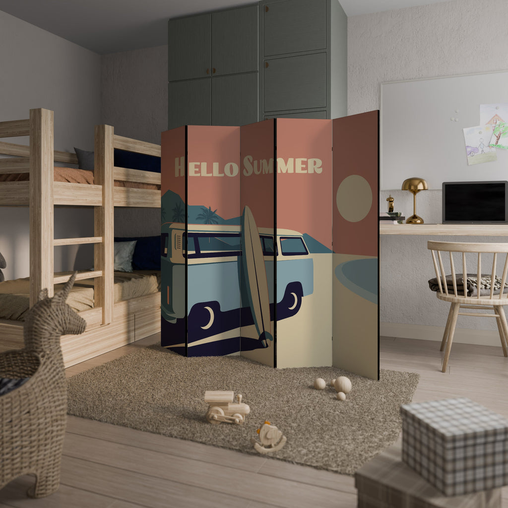 Cloison décorative à 5 panneaux HELLO SUMMER