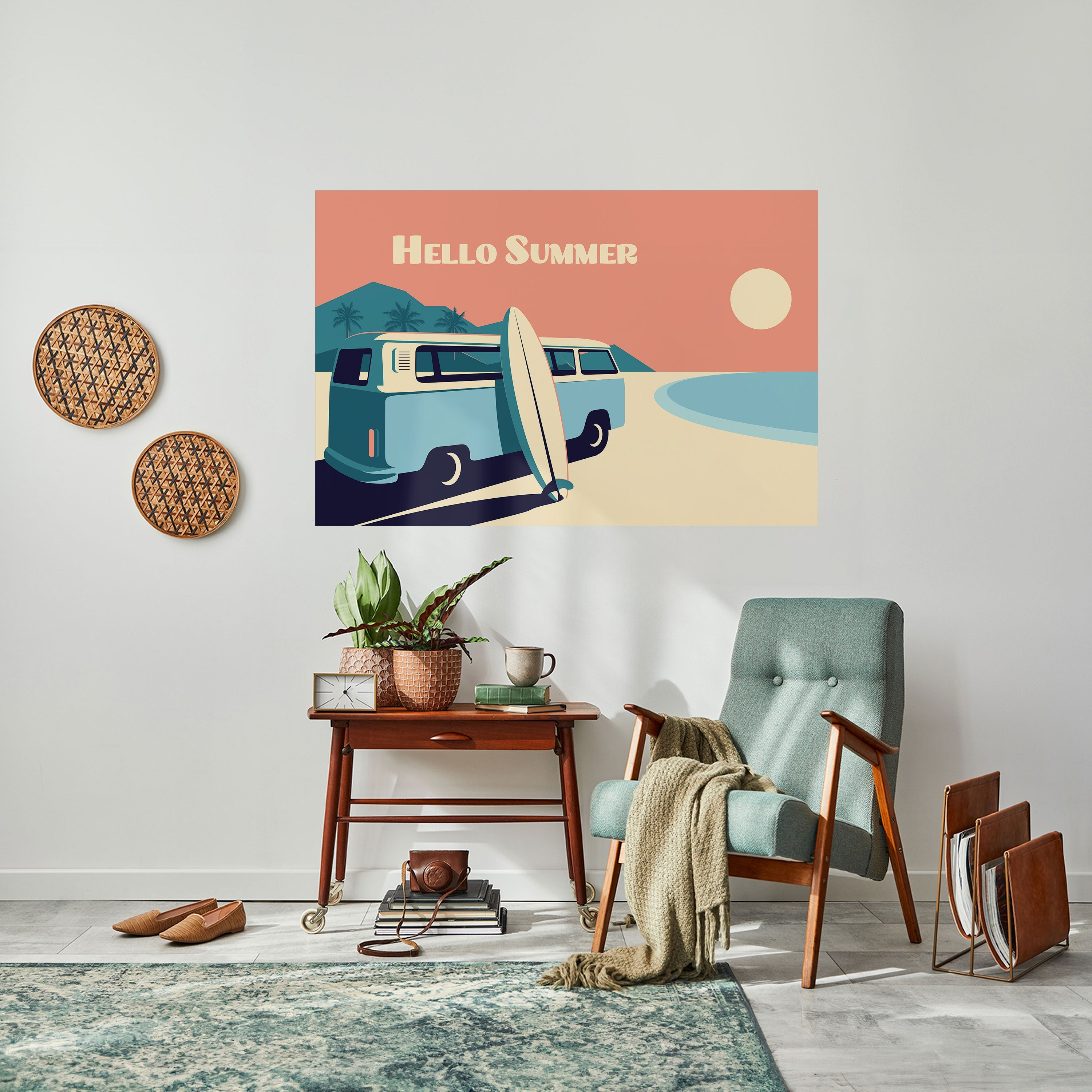 Affiche horizontale autocollante HELLO SUMMER