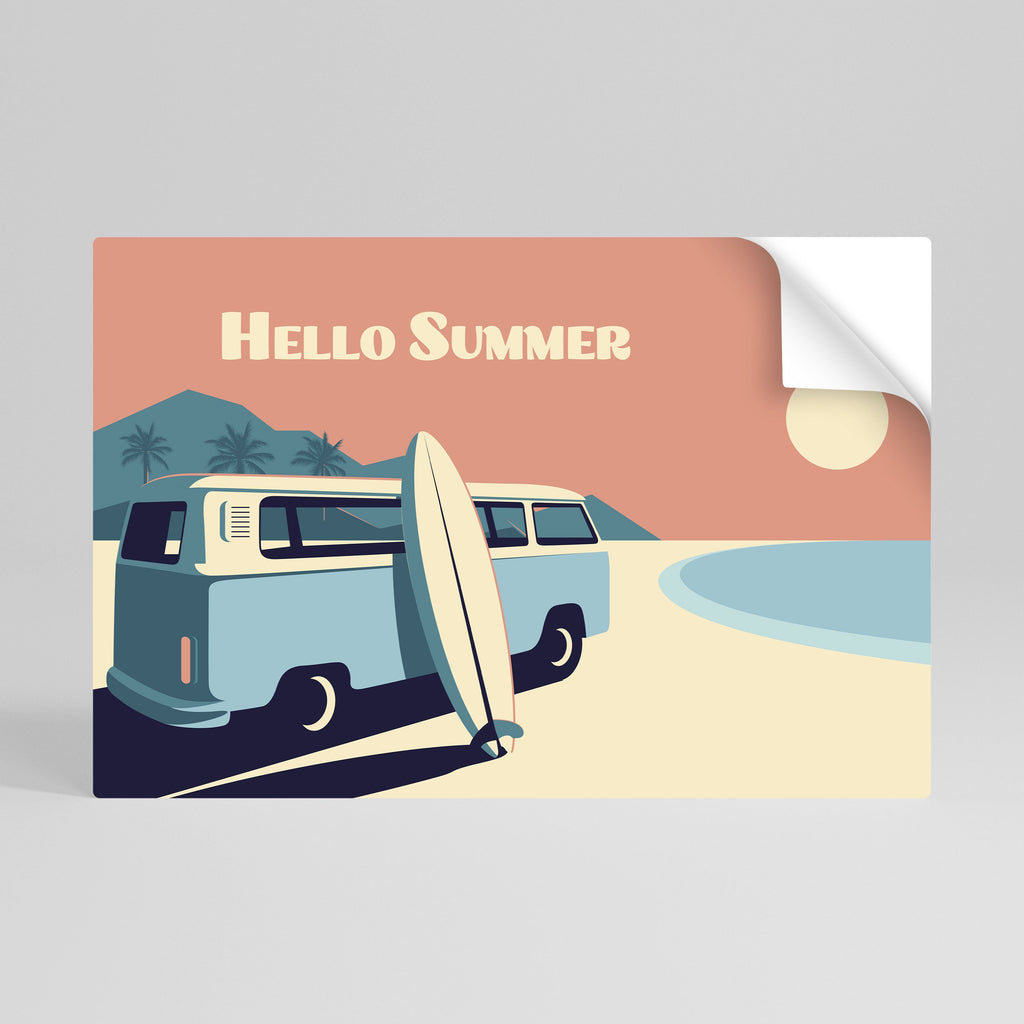 Affiche horizontale autocollante HELLO SUMMER