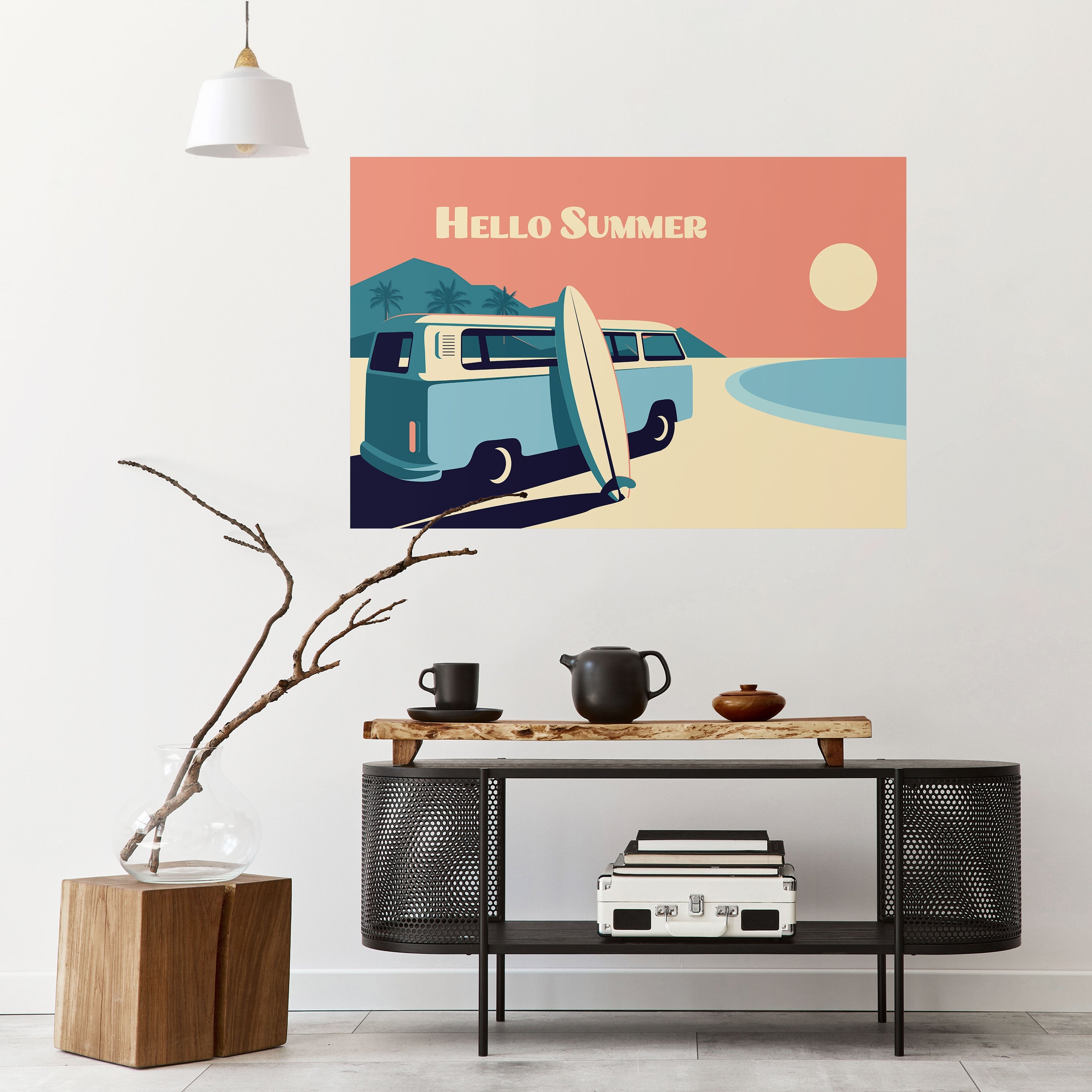Affiche horizontale autocollante HELLO SUMMER