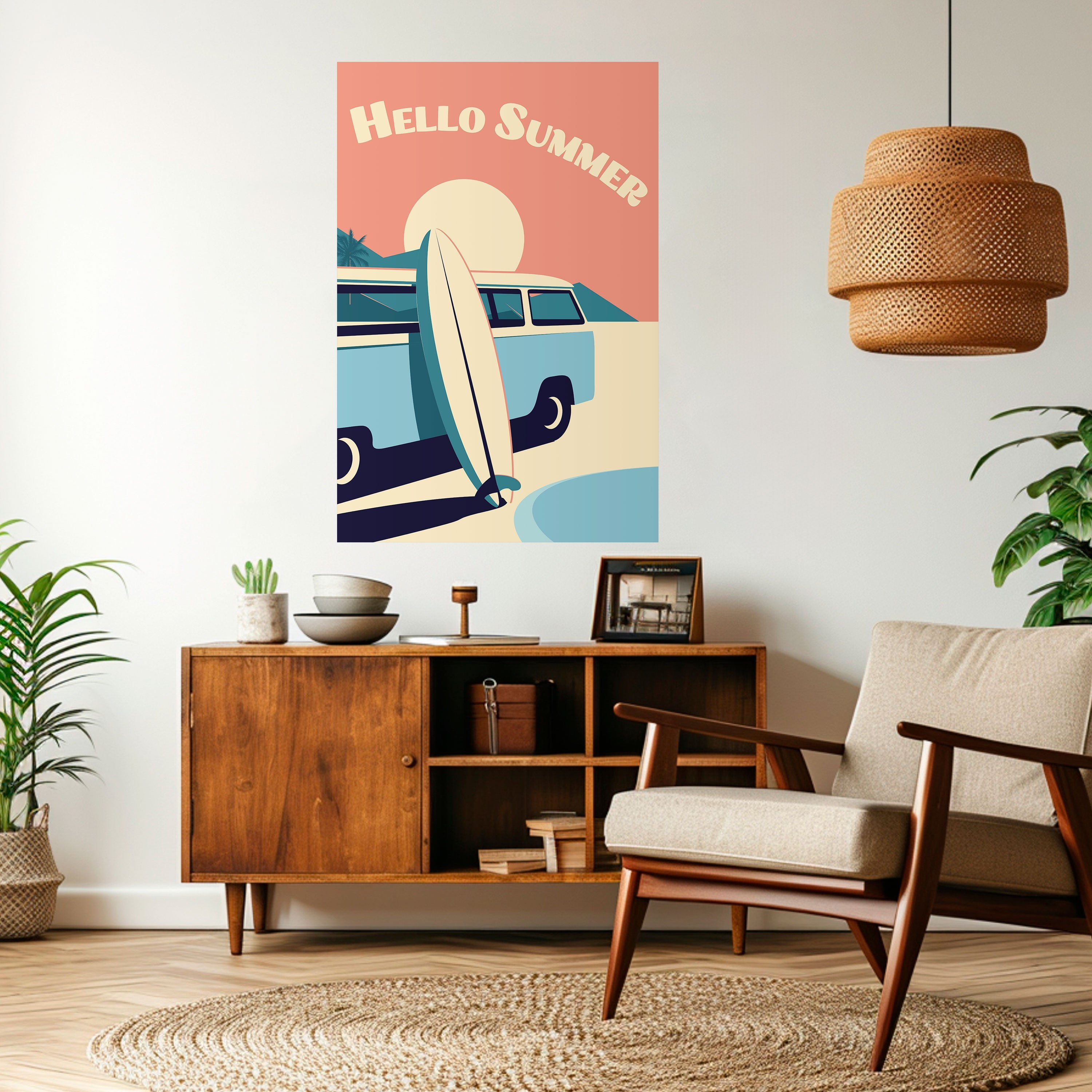 Affiche verticale autocollante HELLO SUMMER