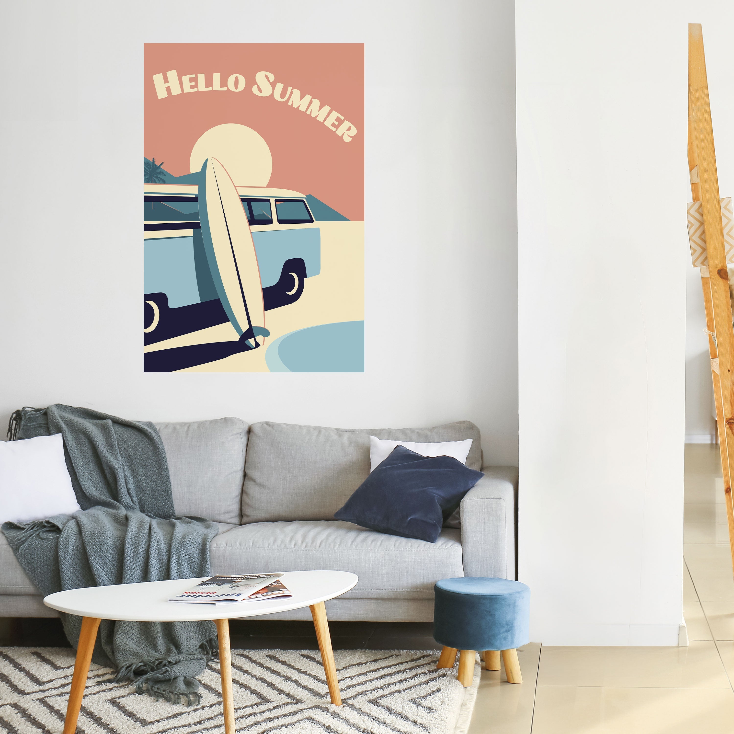 Affiche verticale autocollante HELLO SUMMER