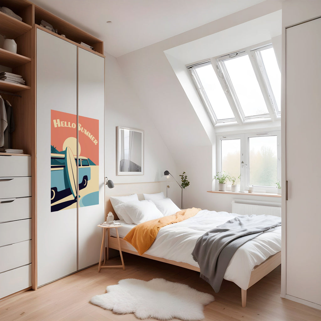 Affiche verticale autocollante HELLO SUMMER