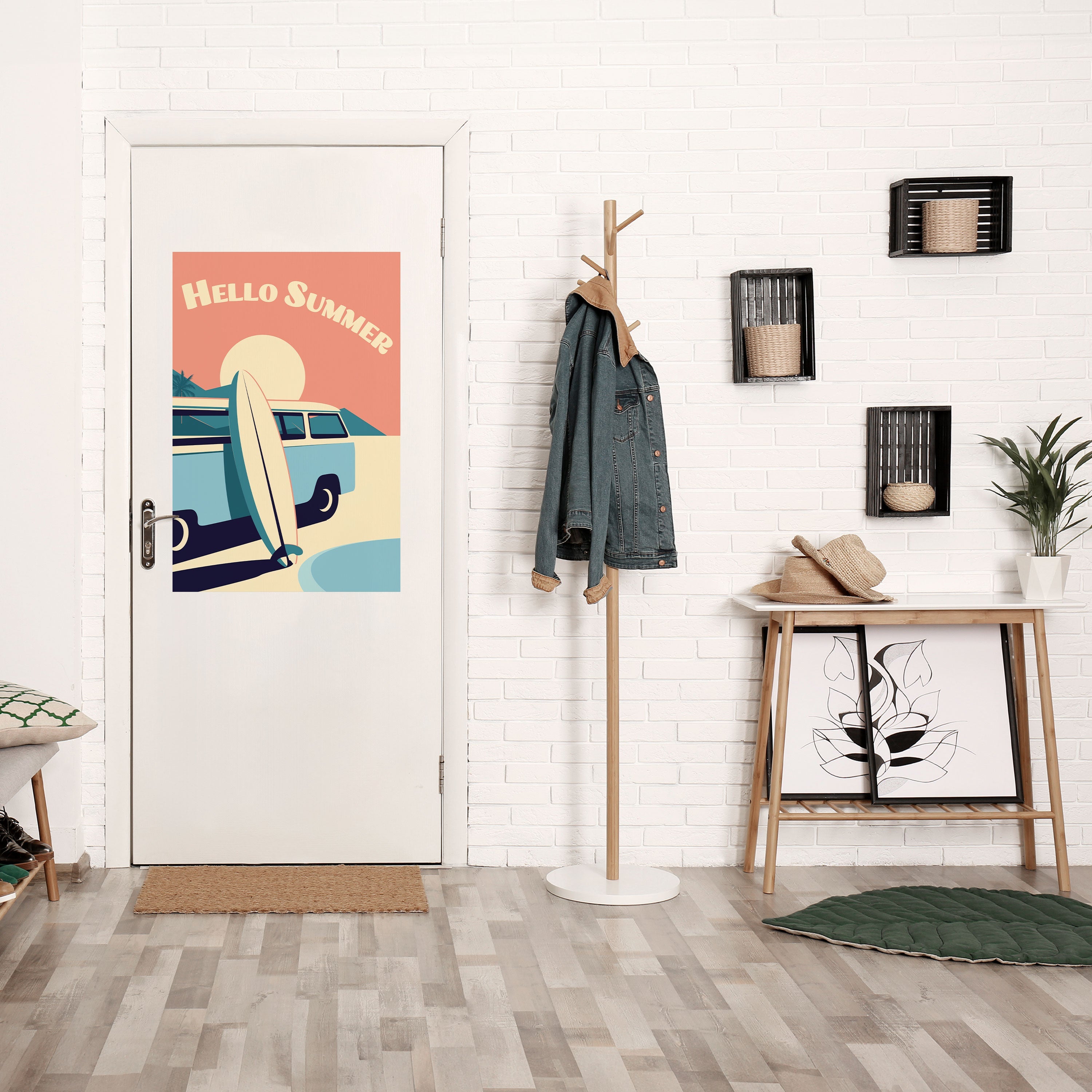 Affiche verticale autocollante HELLO SUMMER