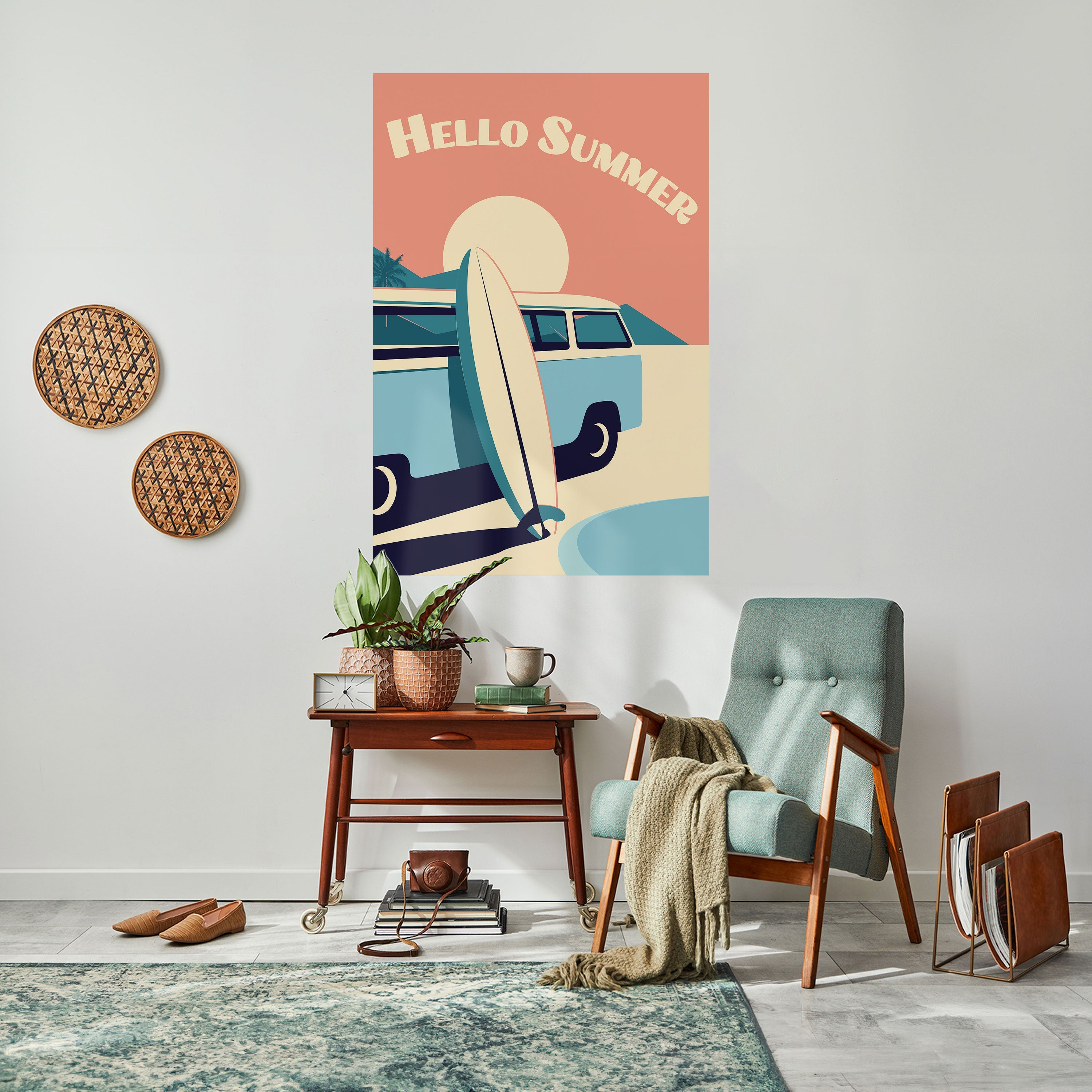 Affiche verticale autocollante HELLO SUMMER