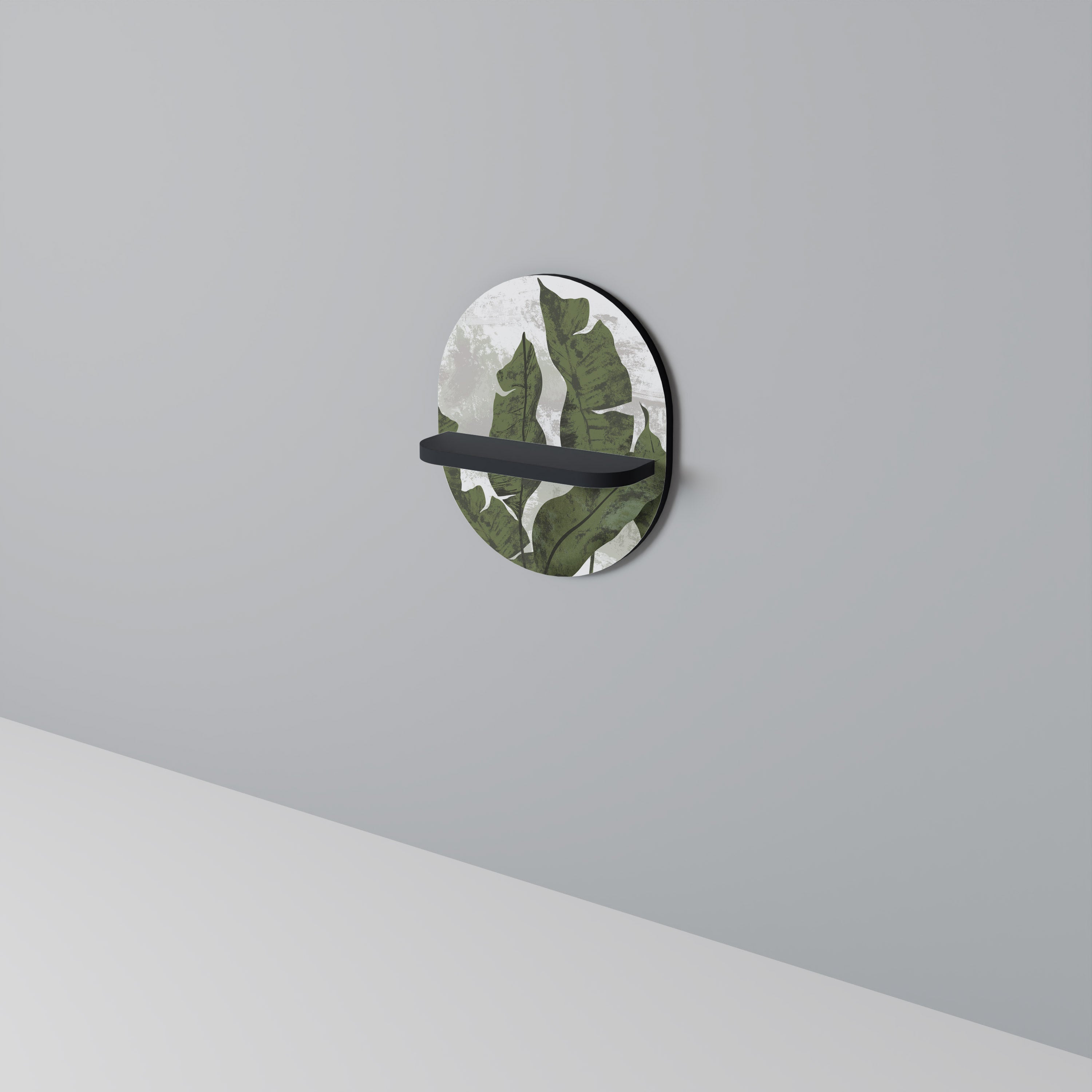 Étagère d'art ovale LEAF ECHO en finition noire