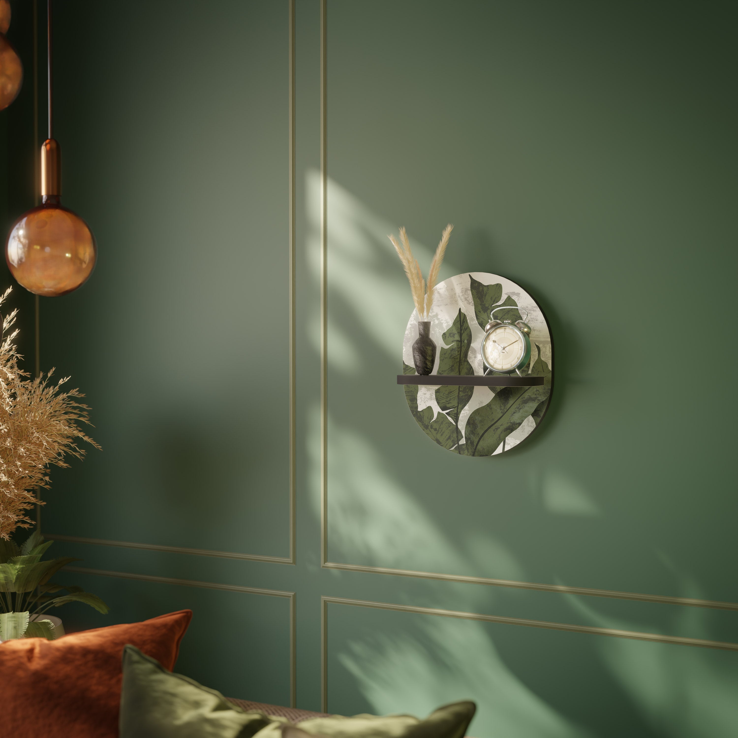 Étagère d'art ovale LEAF ECHO en finition noire