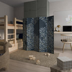 BLUE LEAVES 5-Panel Room Divider