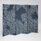 BLUE LEAVES 6-Panel Room Divider